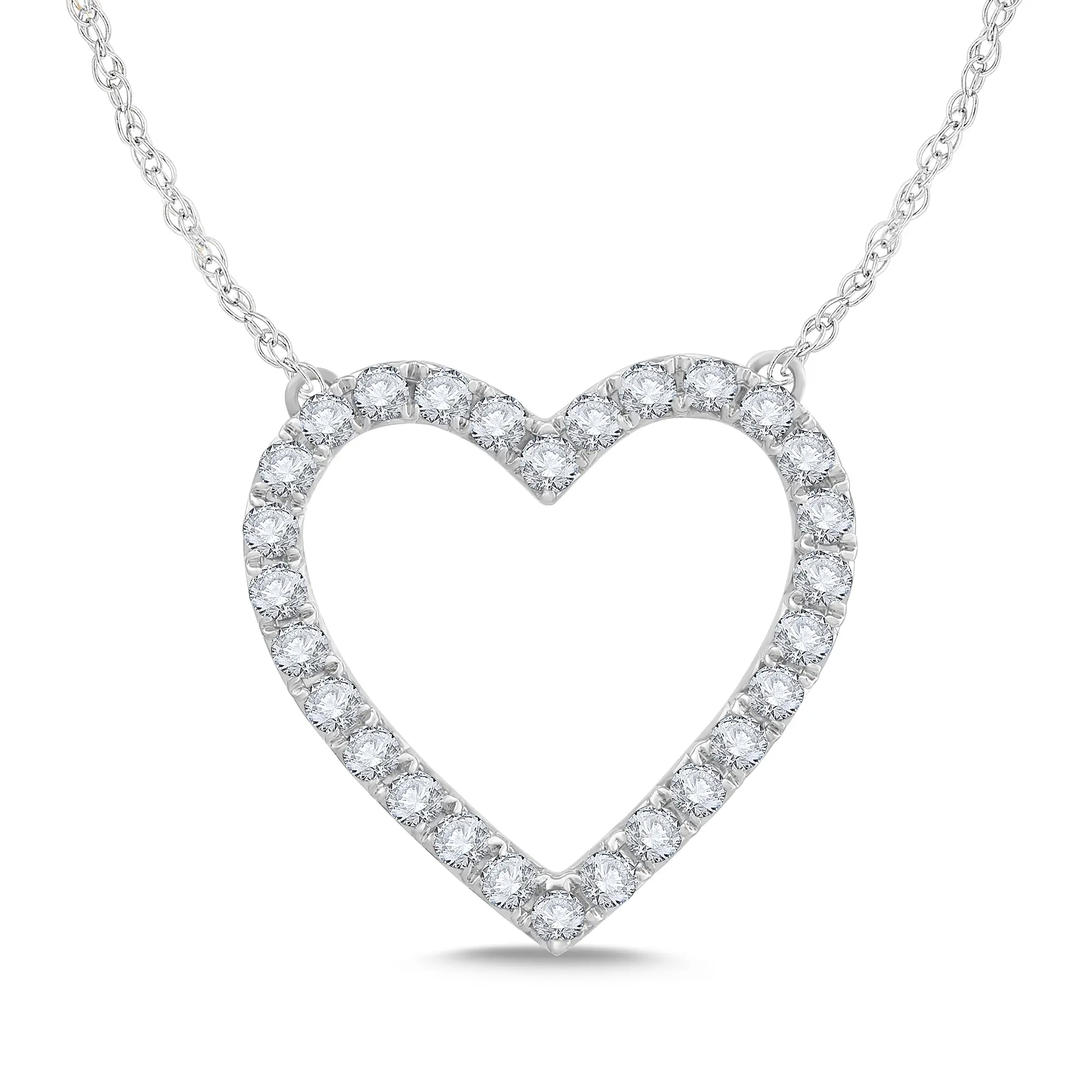 White Gold Heart Diamond Necklace  (0.50 ct.tw.)