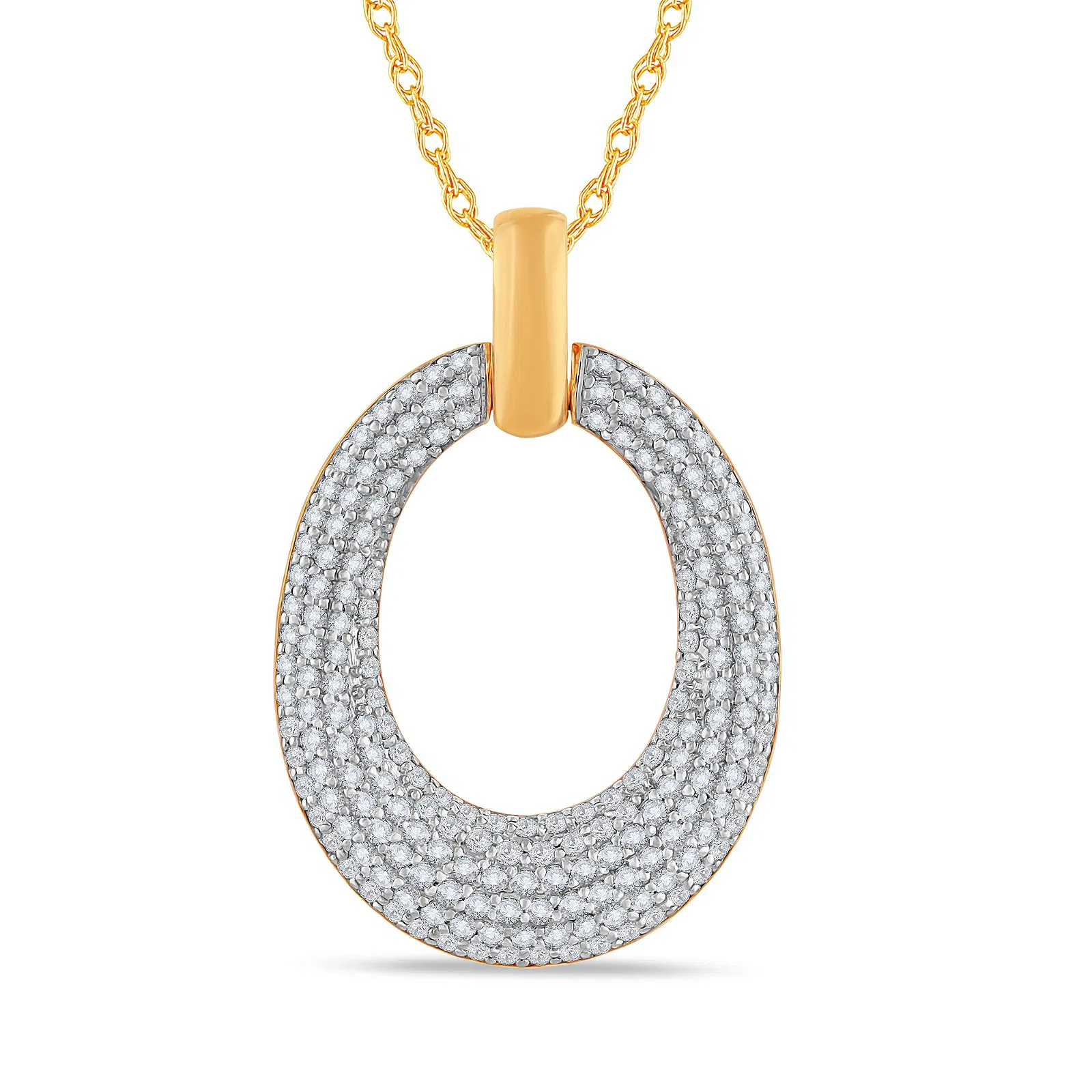 Pave Open Oval Pendant (1.00 ct.tw)