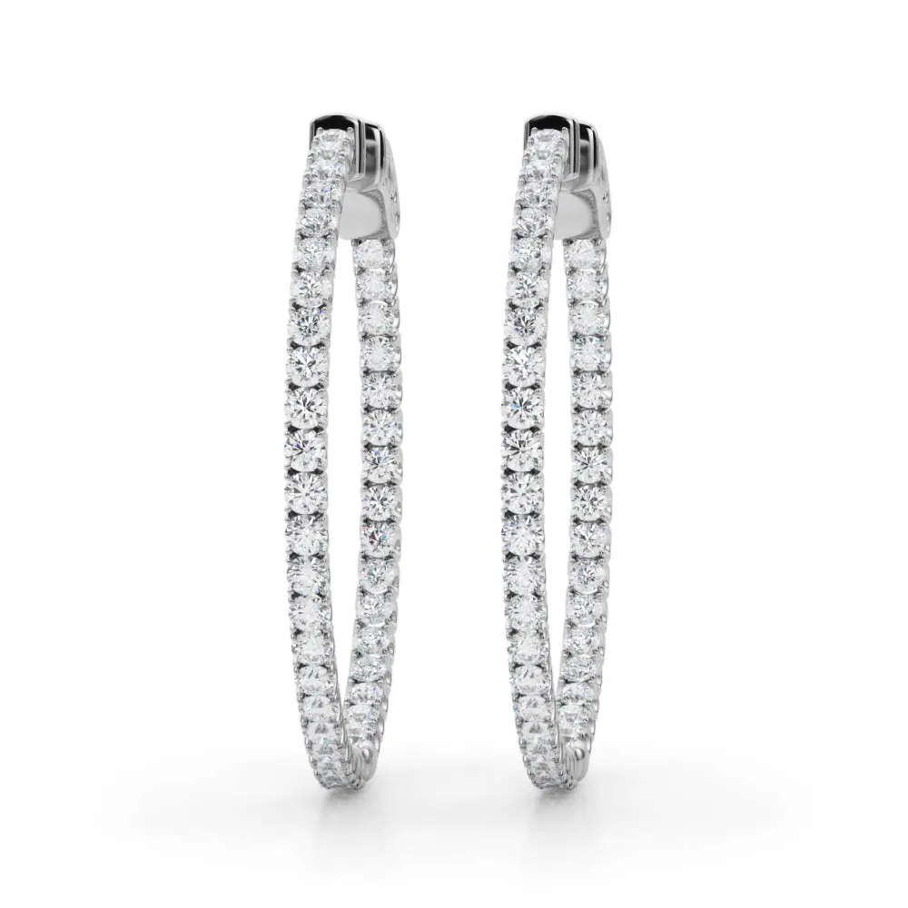 Inside-Outside U-Prong 35mm Round Shaped Lab Diamond Hoop Earrings (1.00 ct.tw.)