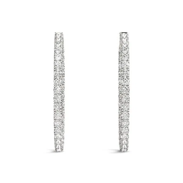 Inside-Out 30mm Oval Shaped Lab Diamond Hoop Earrings (2.20 ct.tw.)