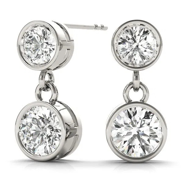 Duo Bezel Set Lab Grown Diamond Dangler Earrings (0.50 ct. tw.)