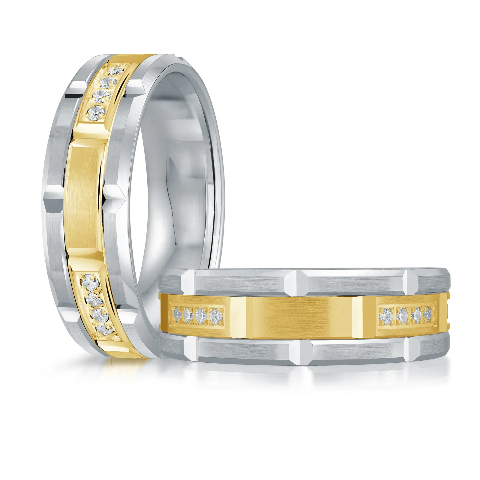 14K White and Yellow Gold 7mm Diamond Ring (0.20 ct.tw.)