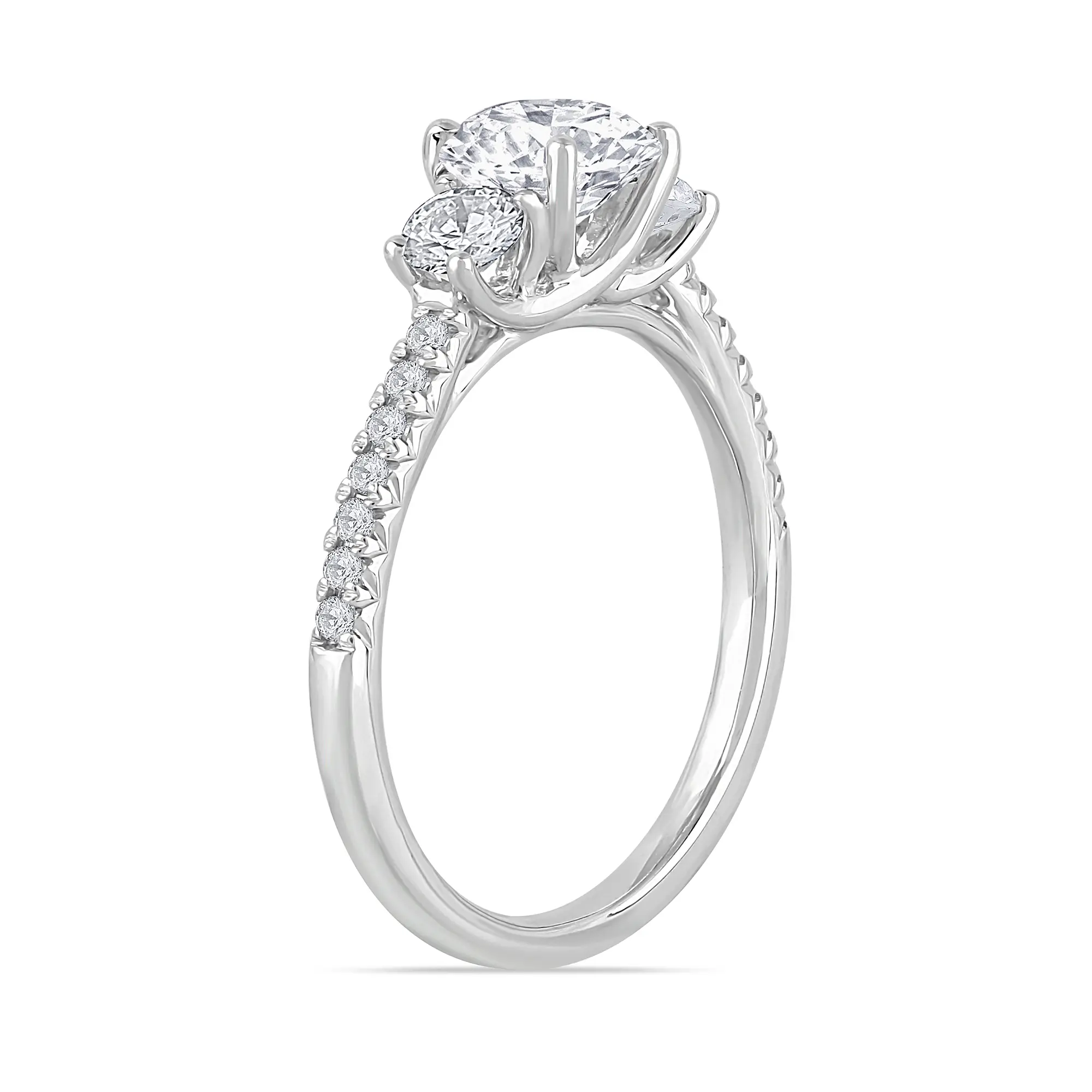 White Gold Three-Stone Diamond Engagement Ring