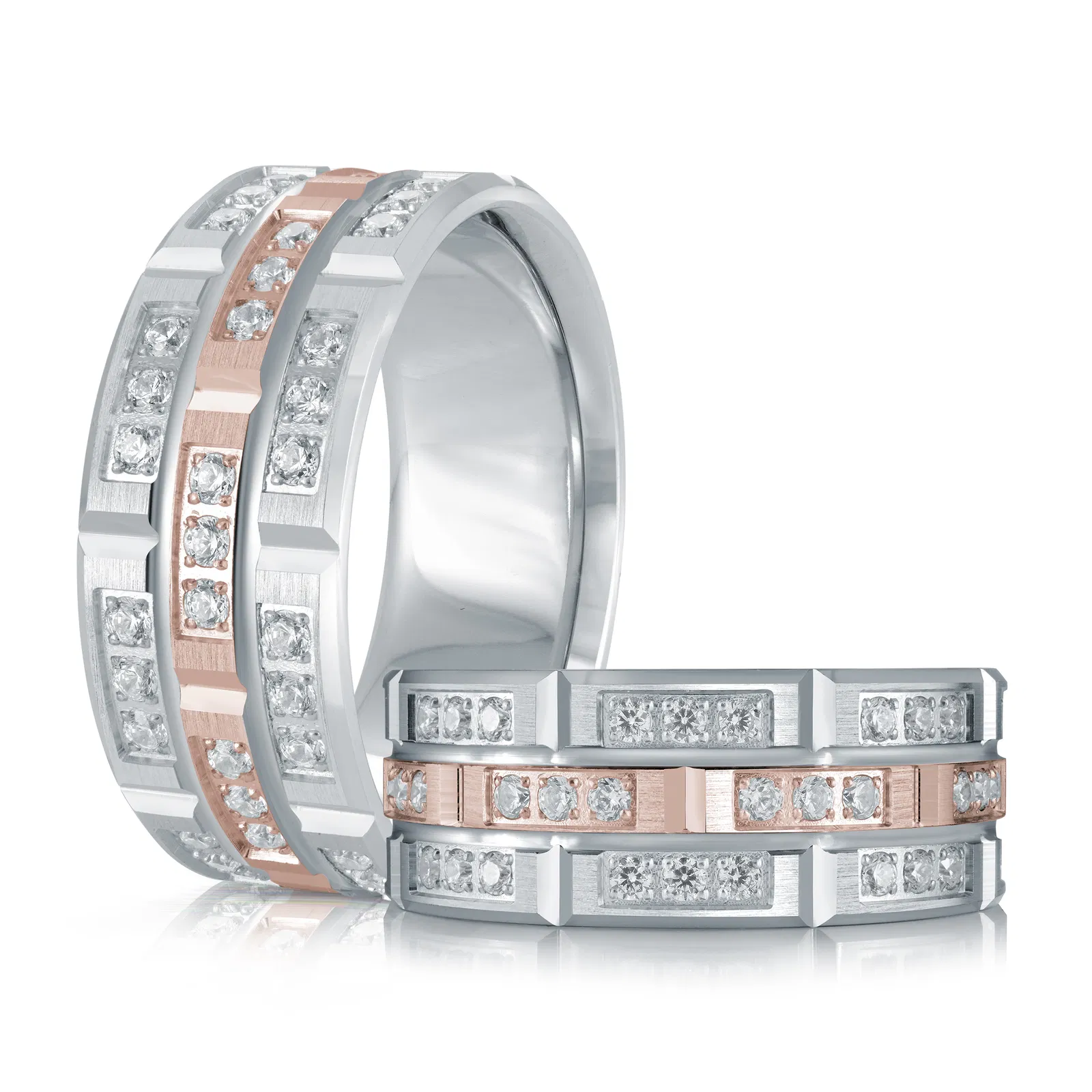 14K White and Rose Gold 9mm Diamond Ring (1.10 ct.tw.)