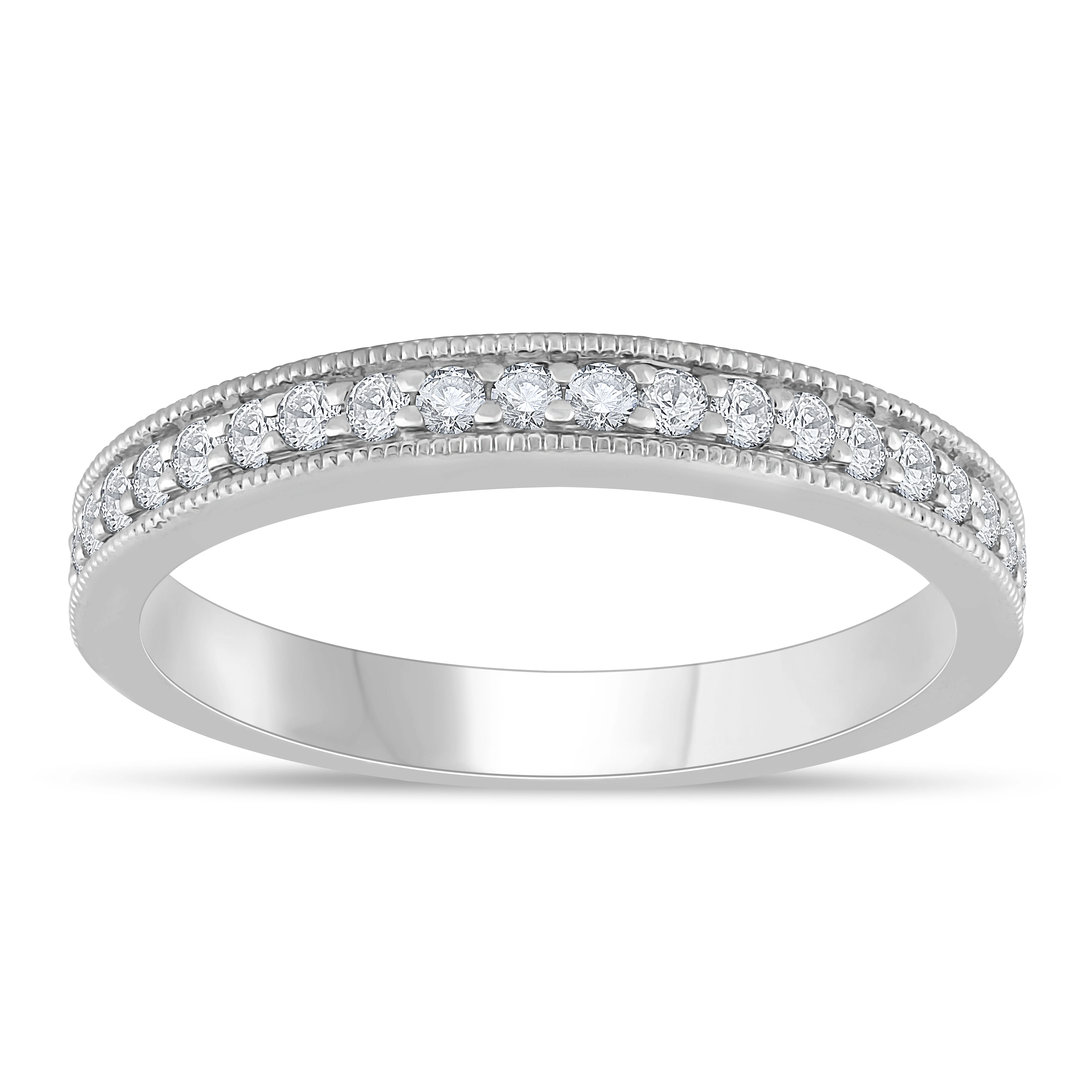 Textured Border Diamond Wedding Ring (0.25 ct.tw.)