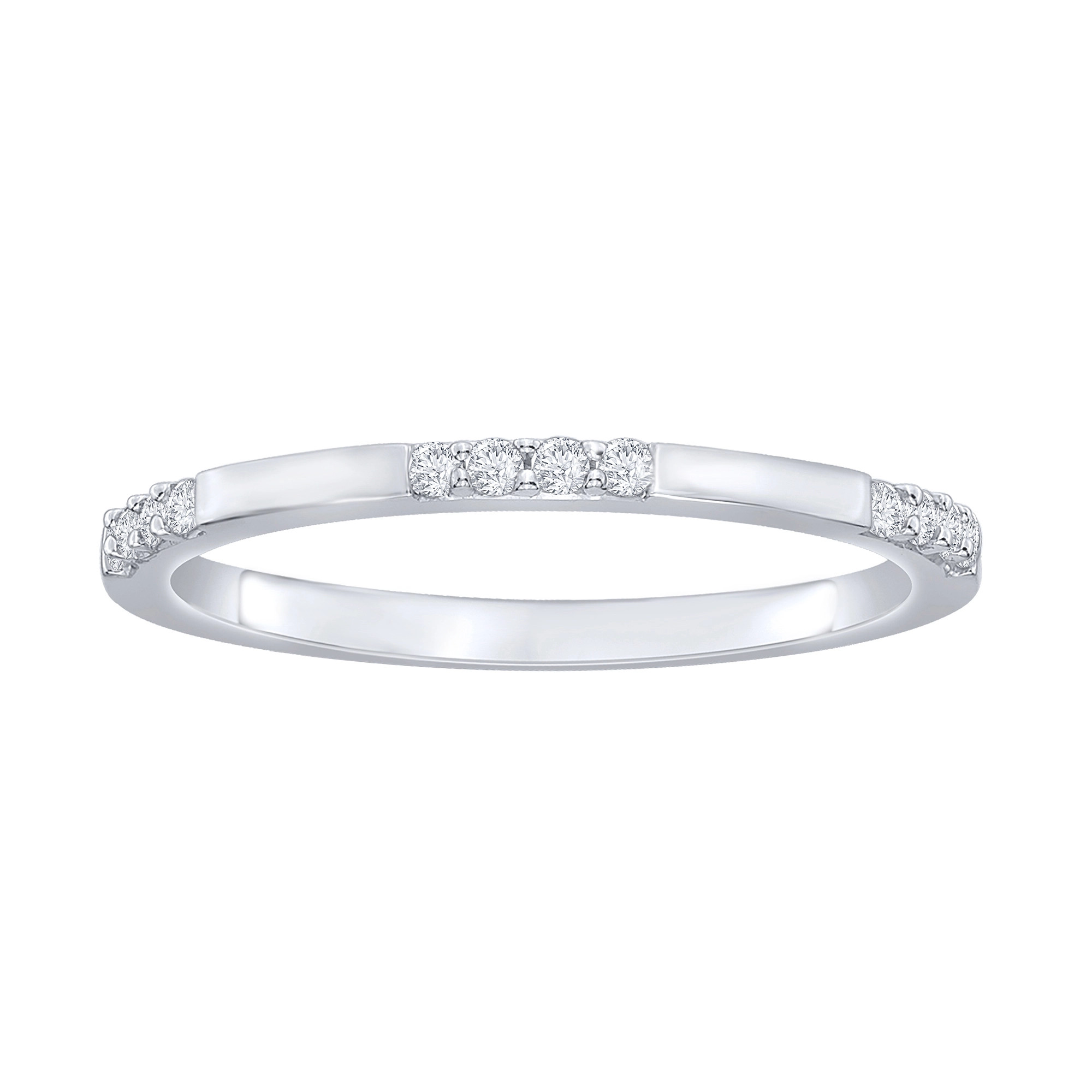 Diamond and Polished Stackable Ring (0.10 ct.tw.)