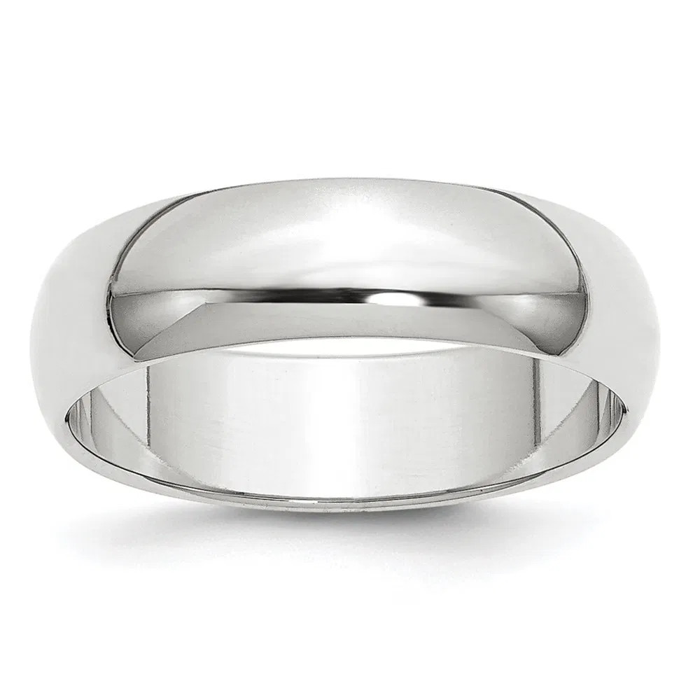 Platinum 6mm Half-Round Band