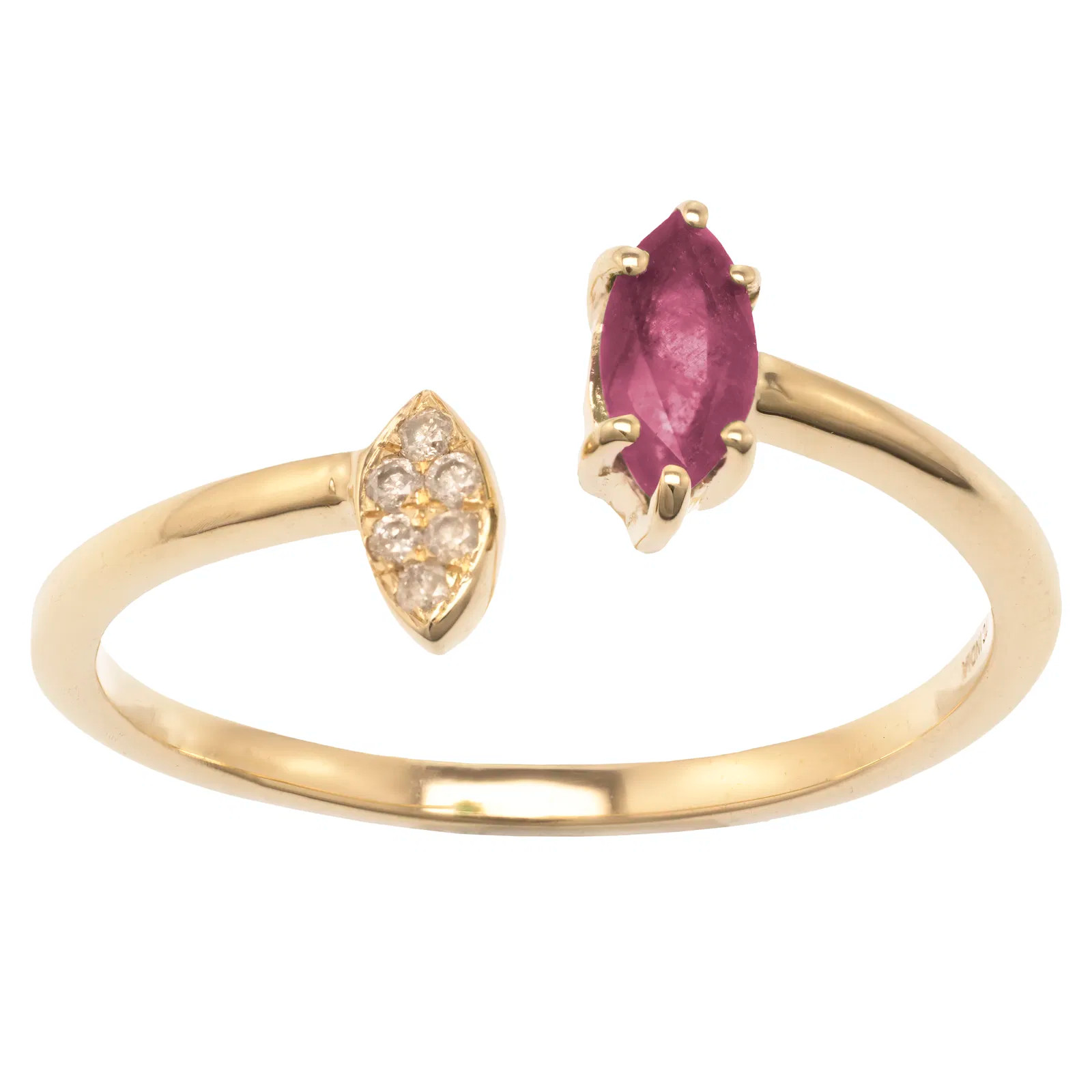 14K Yellow Ruby and Gold White Topaz Ring