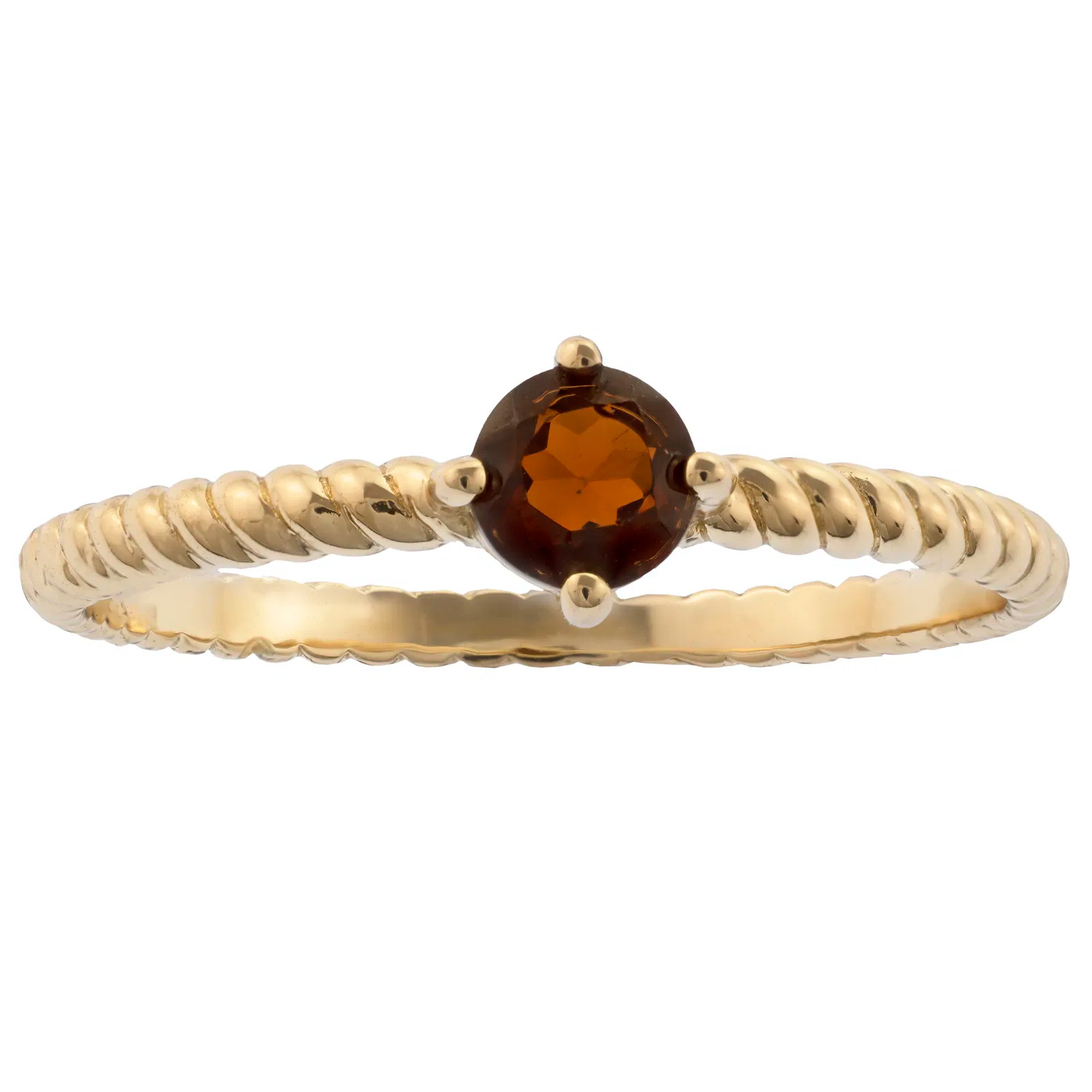 14K Yellow Gold Garnet Midi Ring