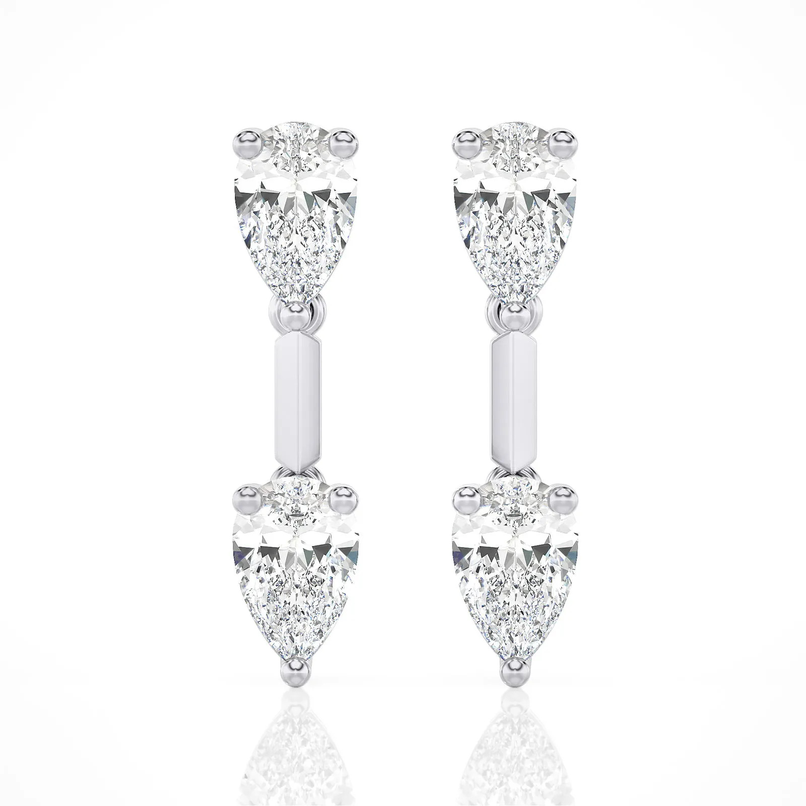 Lab Grown 1.0Ct Diamond Drop Earrings