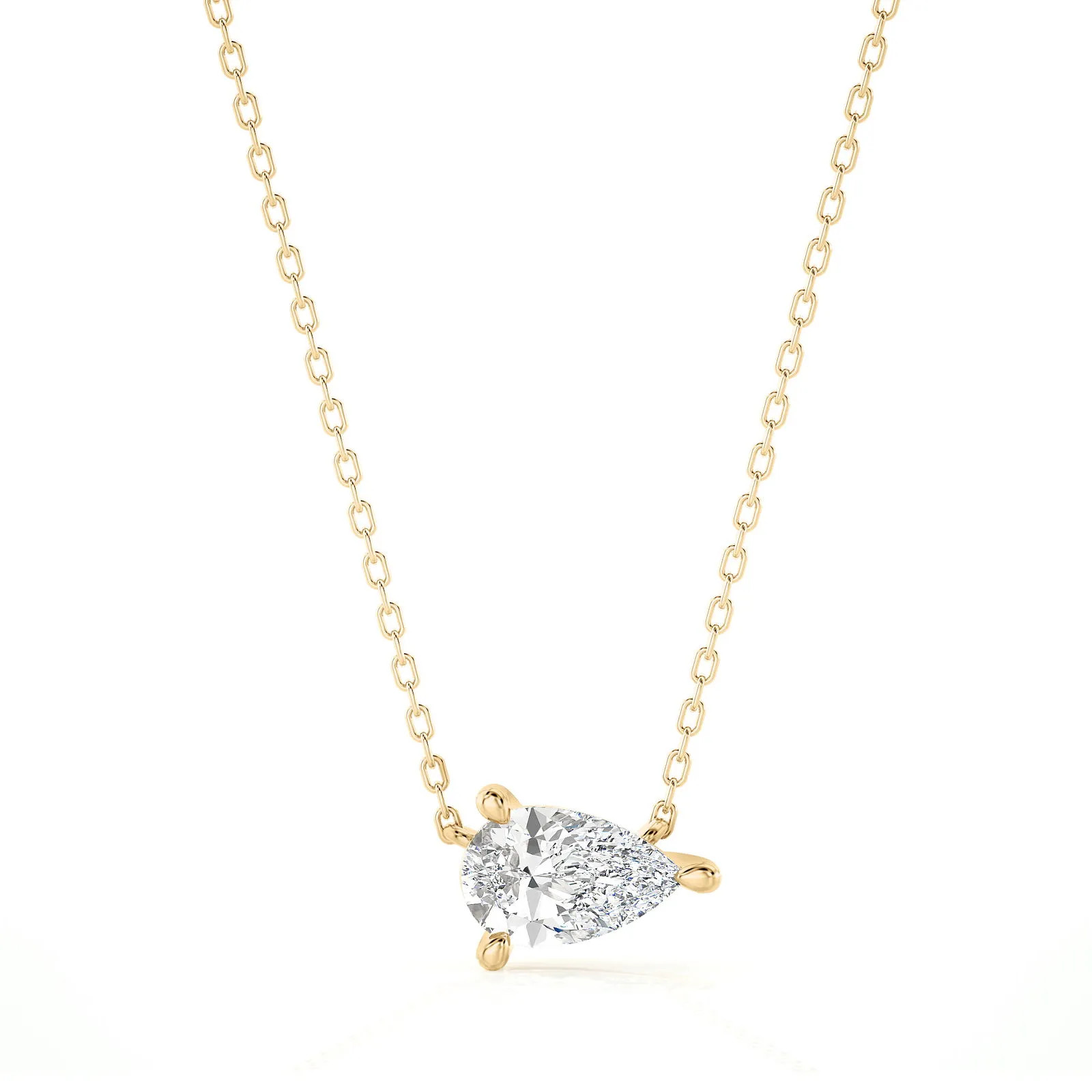 Lab Grown 0.75Ct Pear Cut Diamond Pendant Necklace