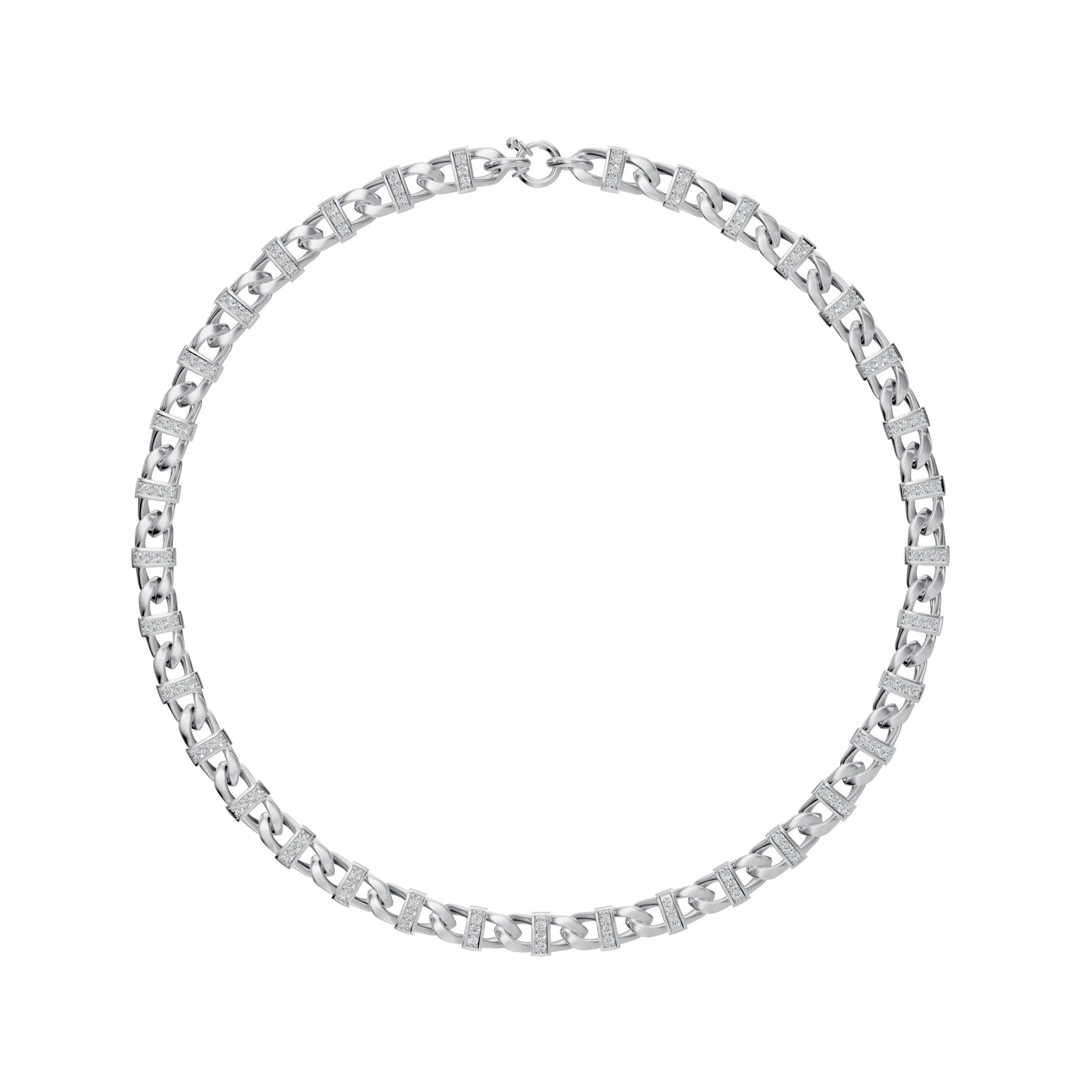 Lab Grown 1.99 Ct Round Diamond Chain Necklace