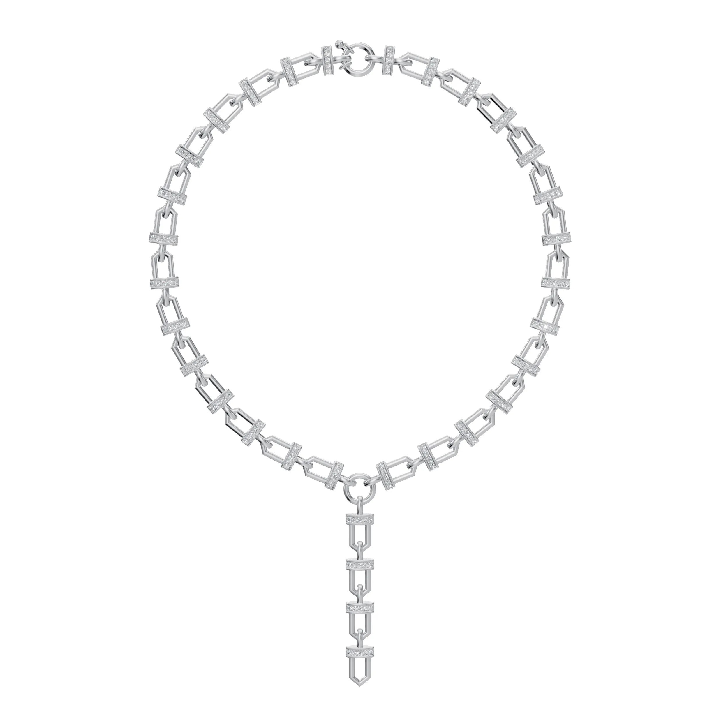 Round 3.52 Ct Lab  Grown Diamond Chain Necklace