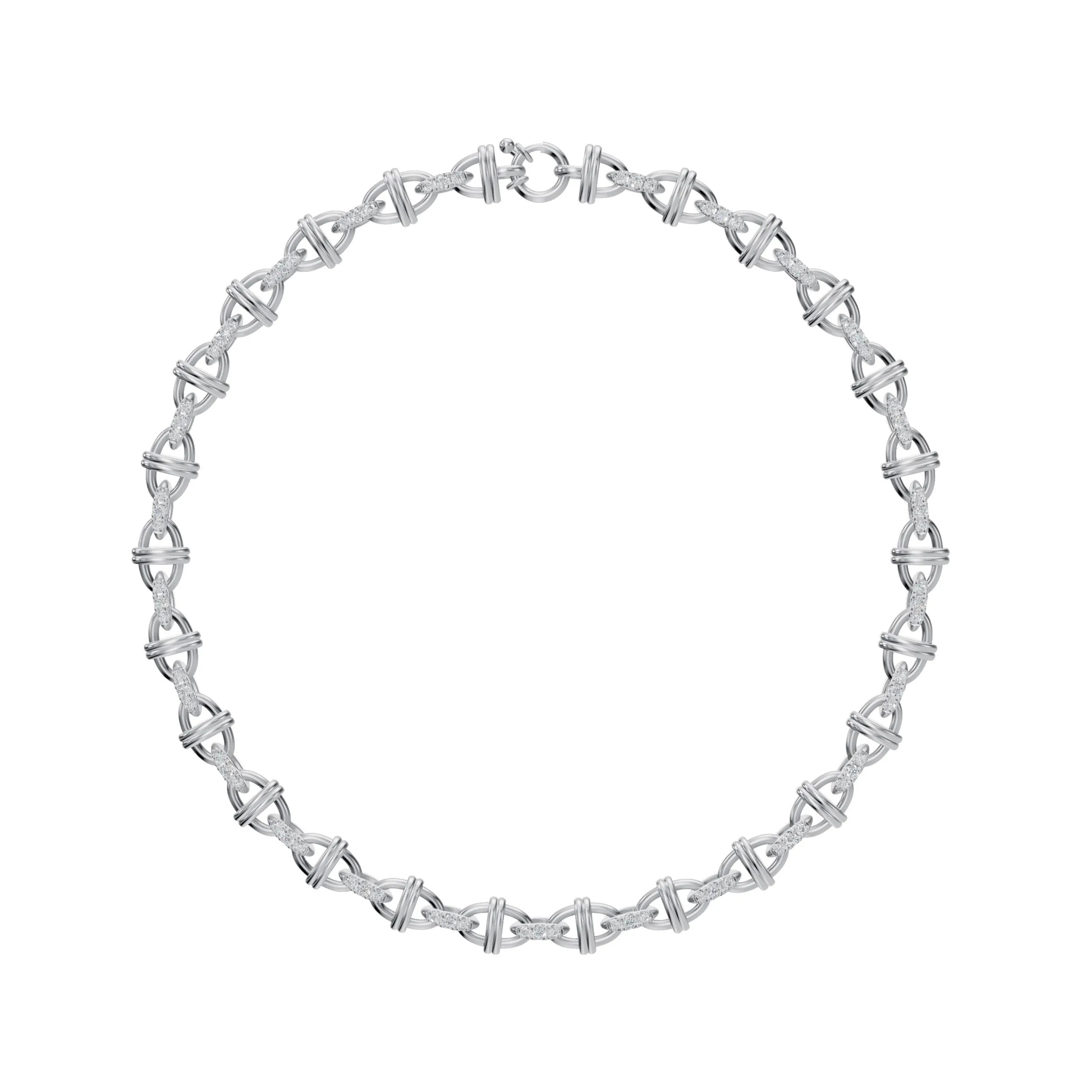 Lab Grown 2.5 Ct Round Diamond Chain Necklace