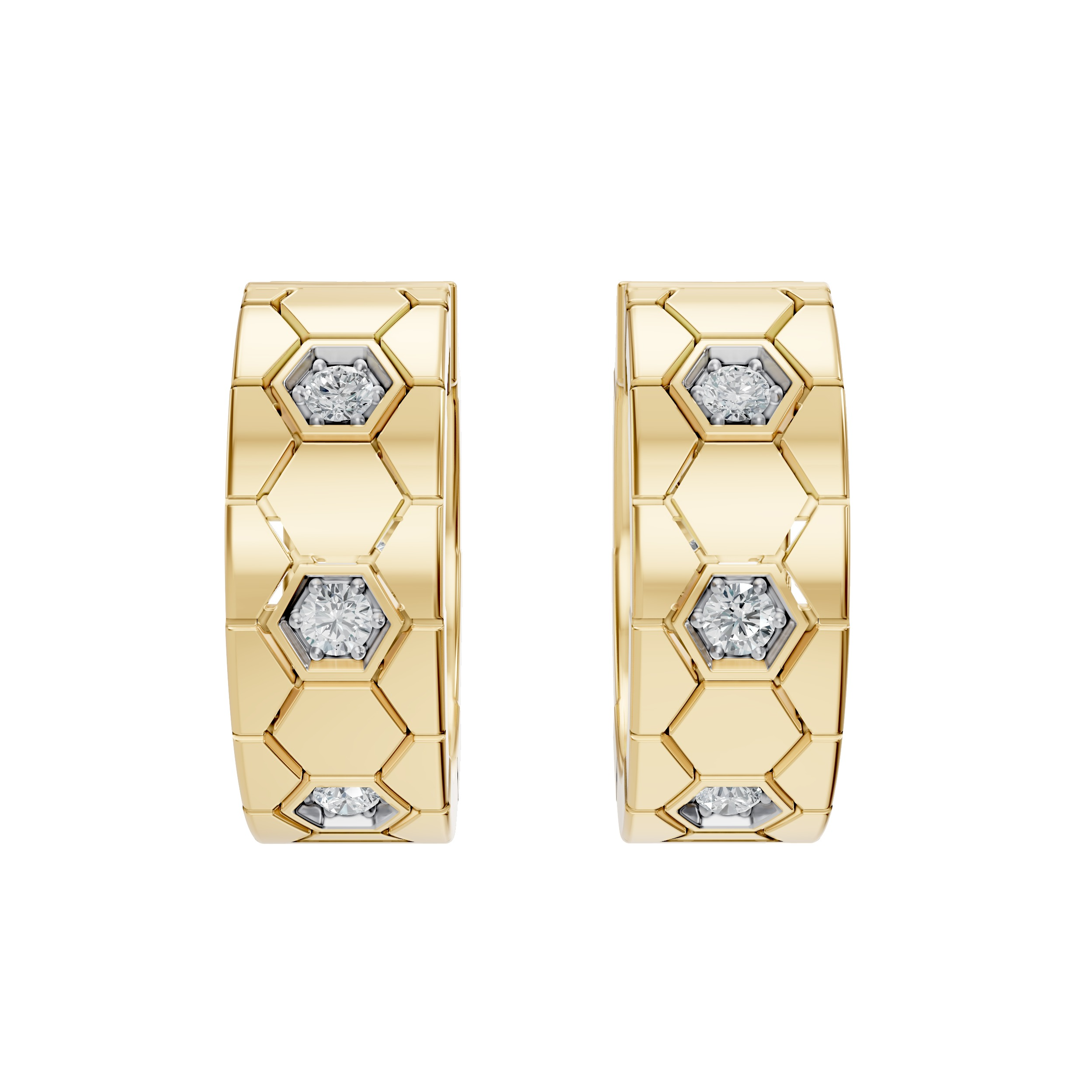 Lab-Grown 0.50 Carat Diamond Geometric Hoop Earrings