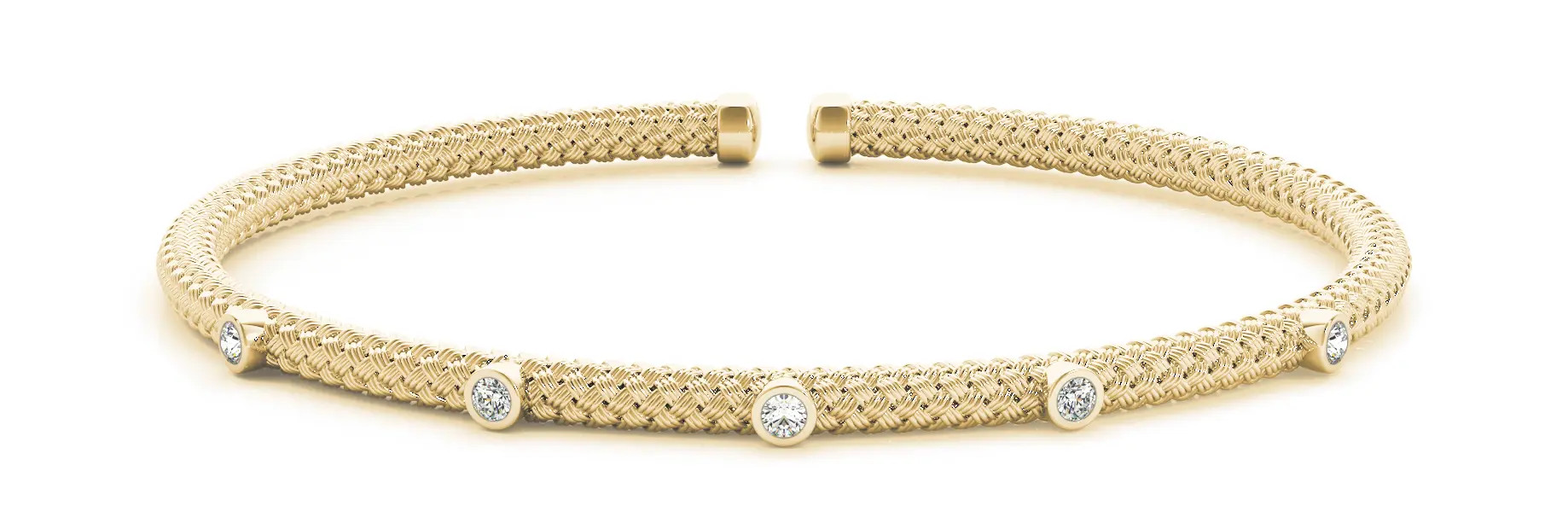 Gold Woven Cuff Bracelet (0.25 ct.tw.)