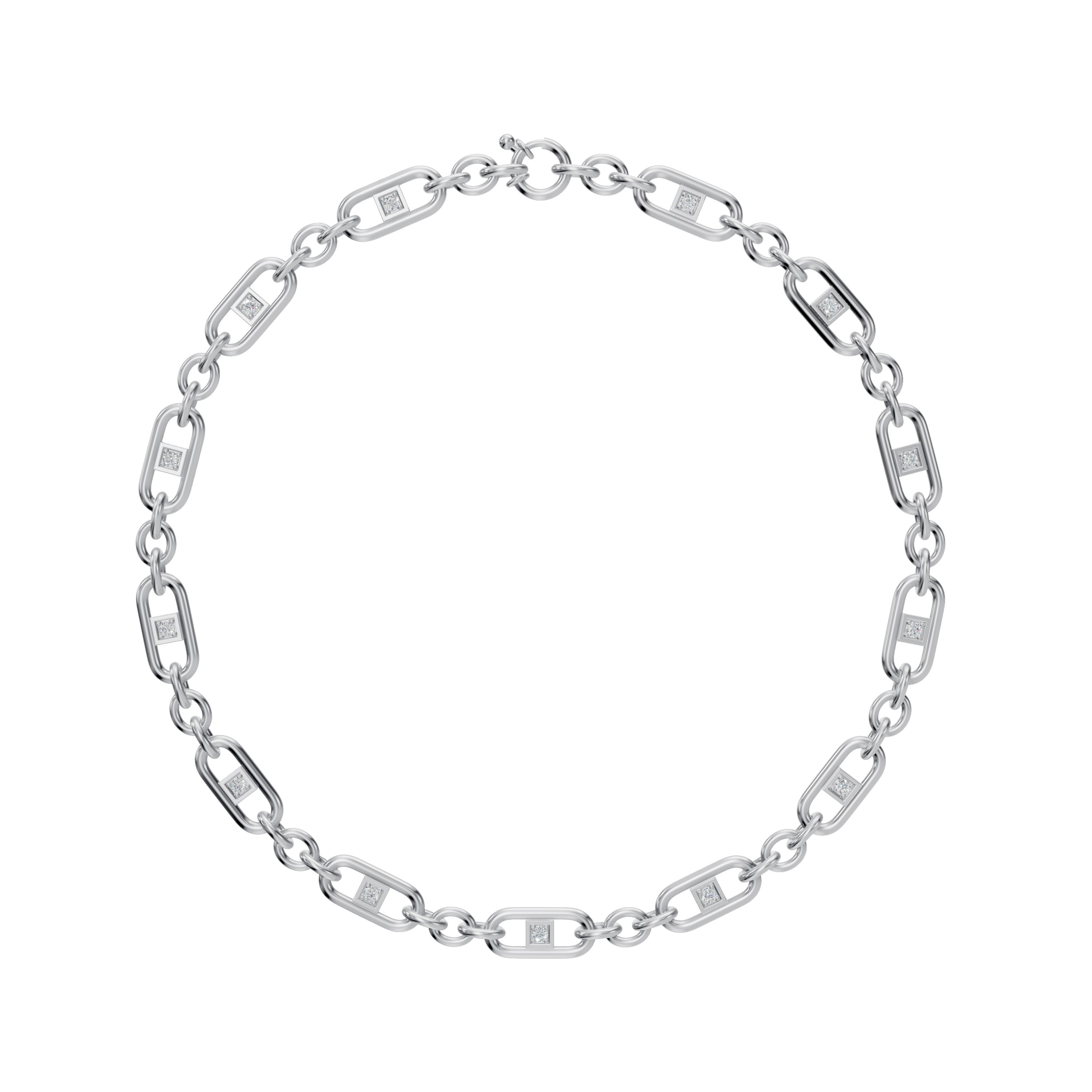 Lab Grown 0.97 Carat Round Diamond Chain Necklace