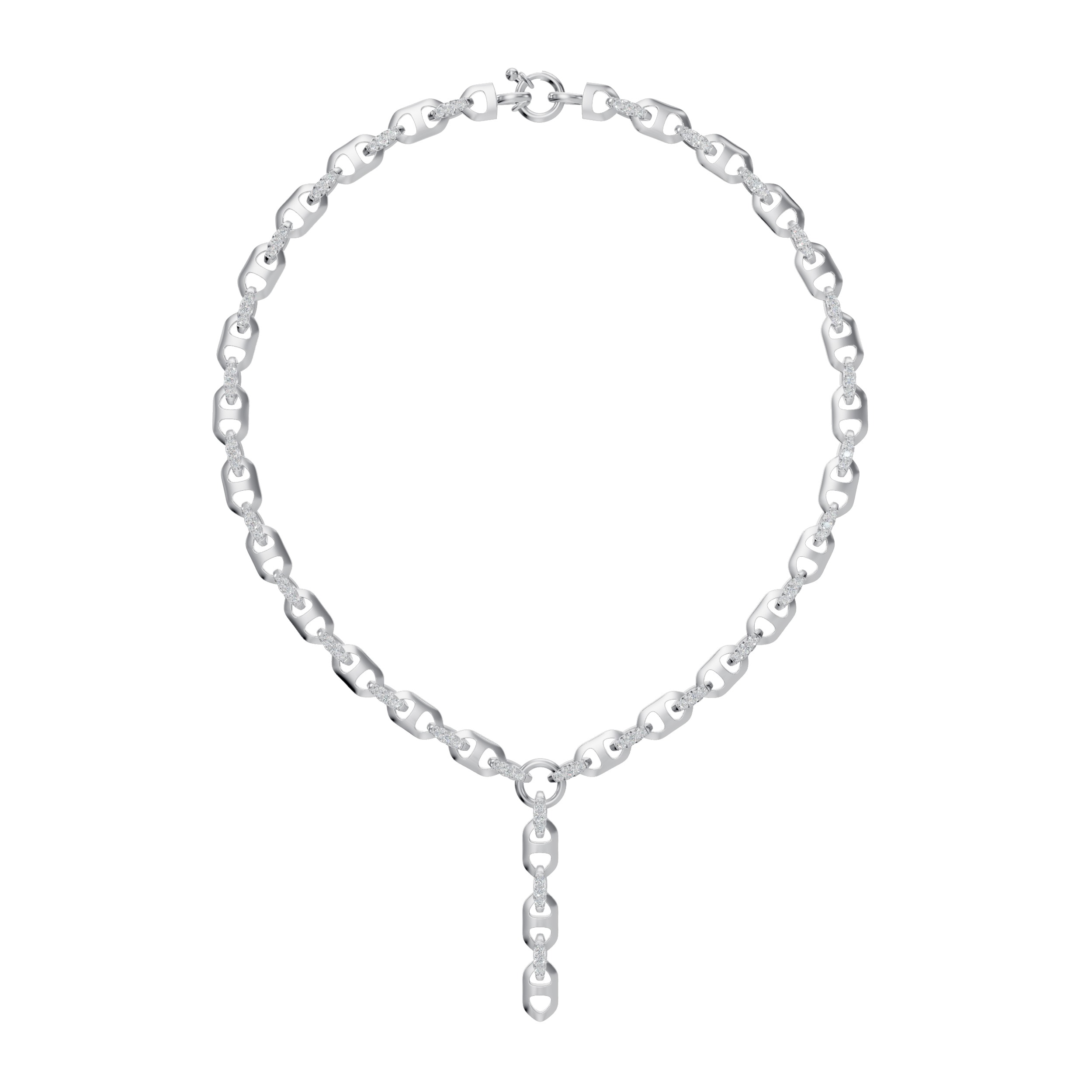 Lab Grown 3.24 Carat Round Diamond Chain Necklace