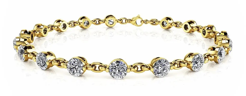 Yellow Gold Chain Link Diamond Bracelet (3.75 ct.tw.)