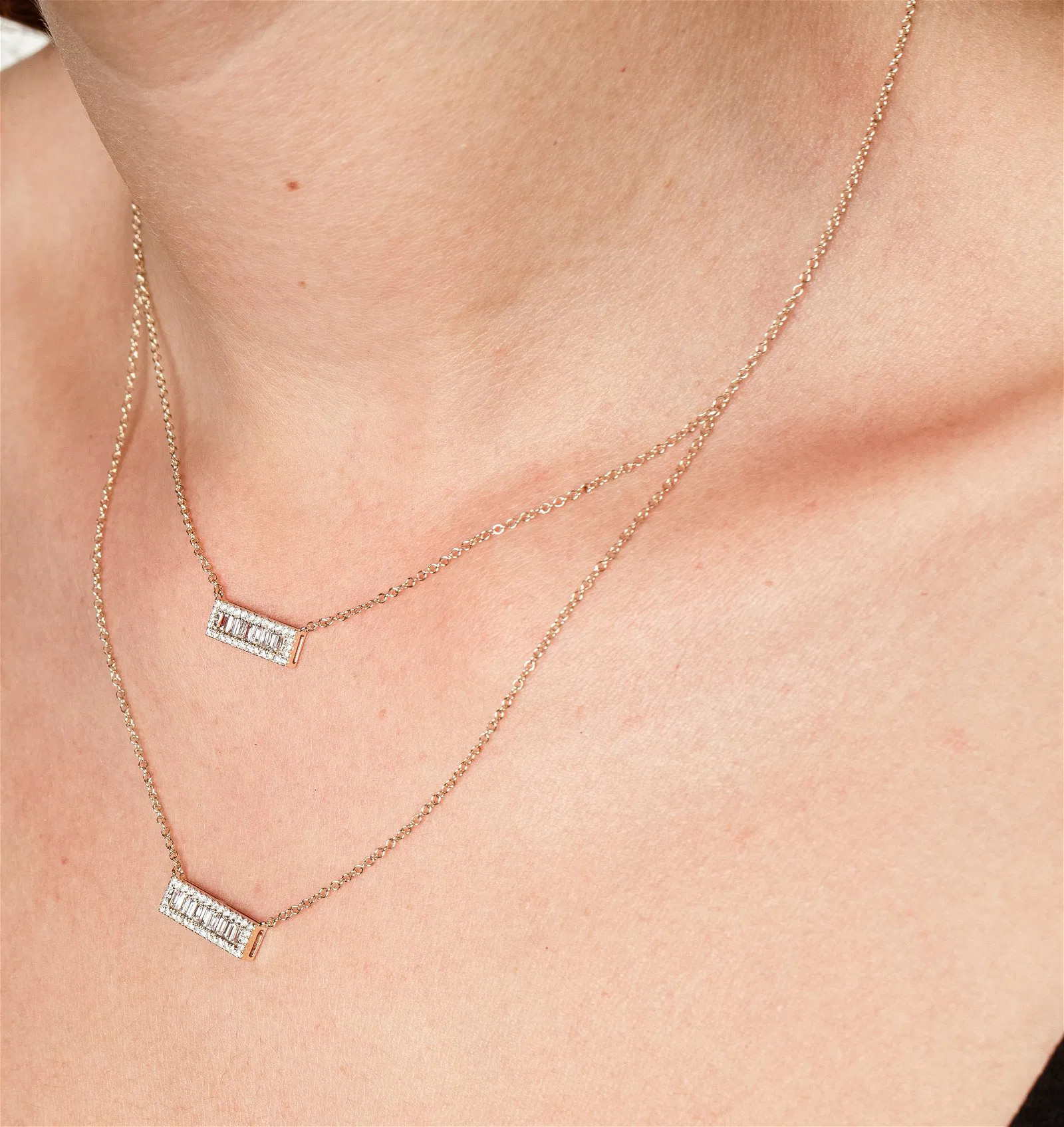 14K Yellow Gold Natural Diamond Multi-Row Necklace (0.56 ct.wt)