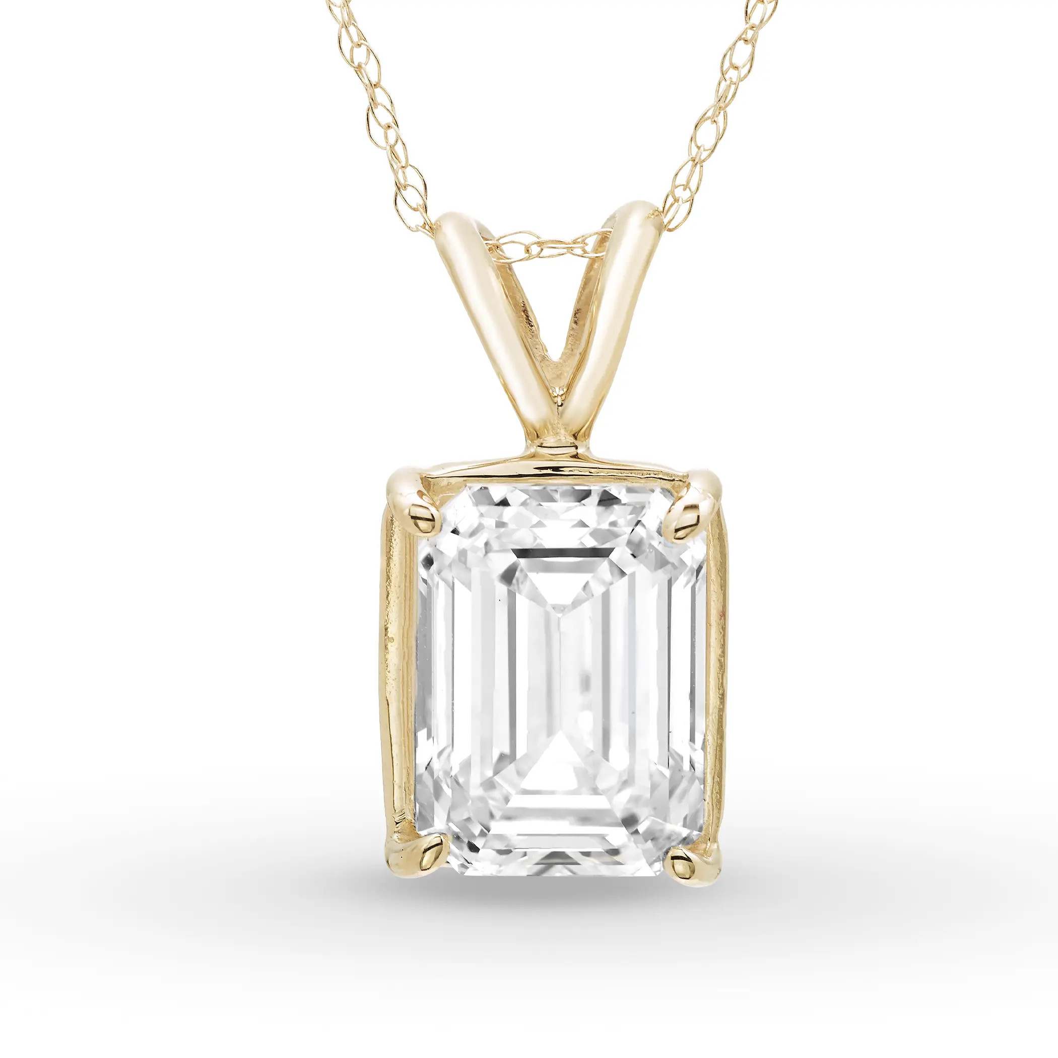 Emerald Solitaire Pendant (0.75 ct. tw.)