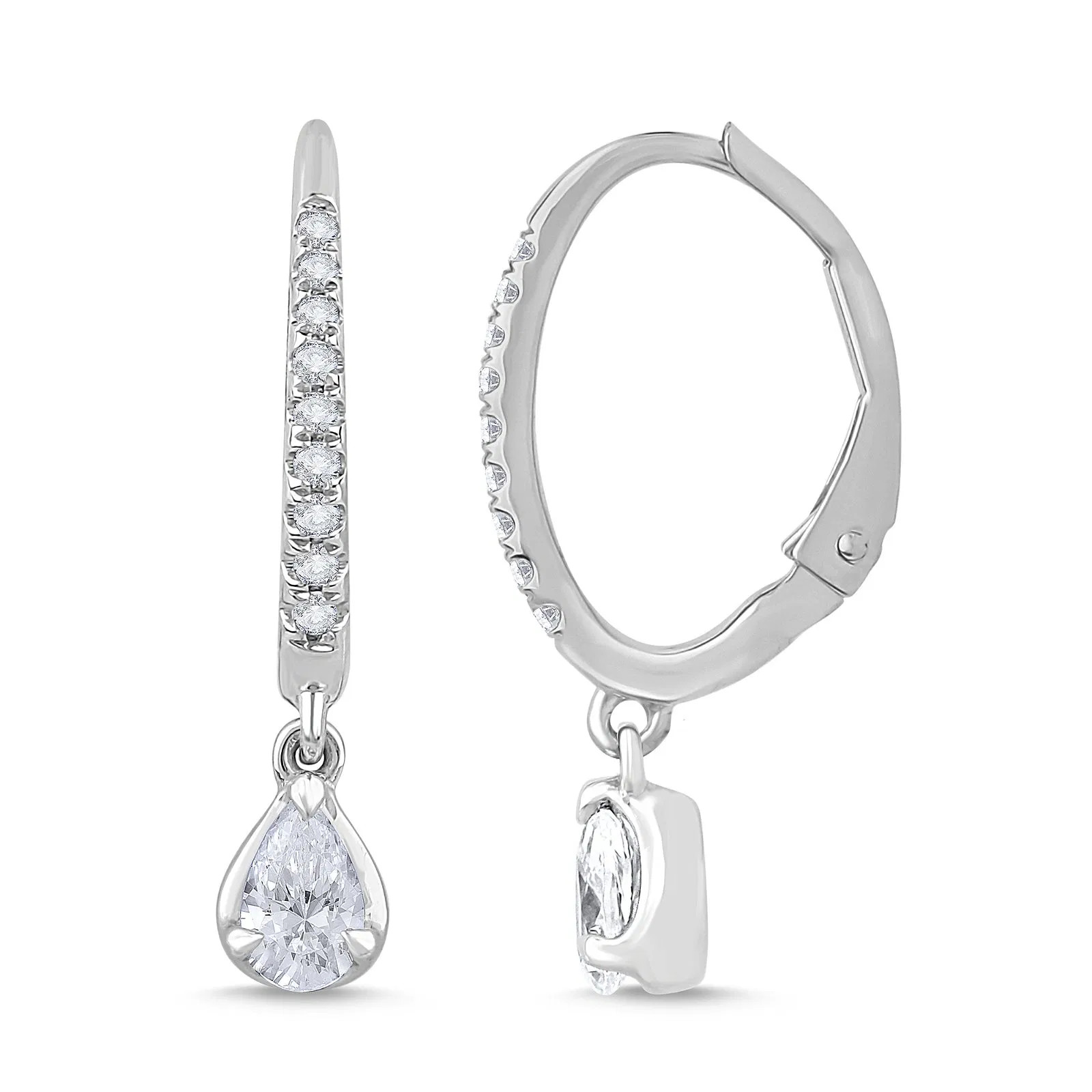 Lcd Hoop With Pear Drop (0.50 ct.tw)