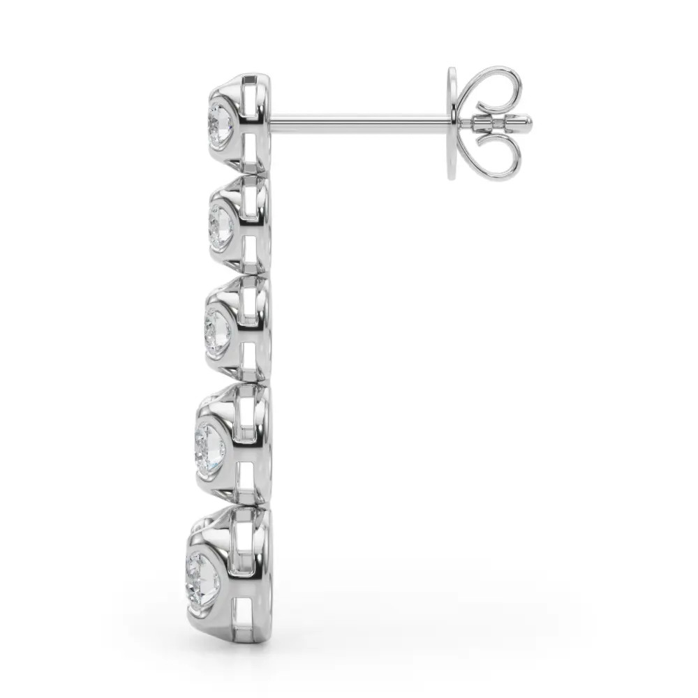 White Gold Five-Stone Stud Earrings (0.90 ct.tw.)