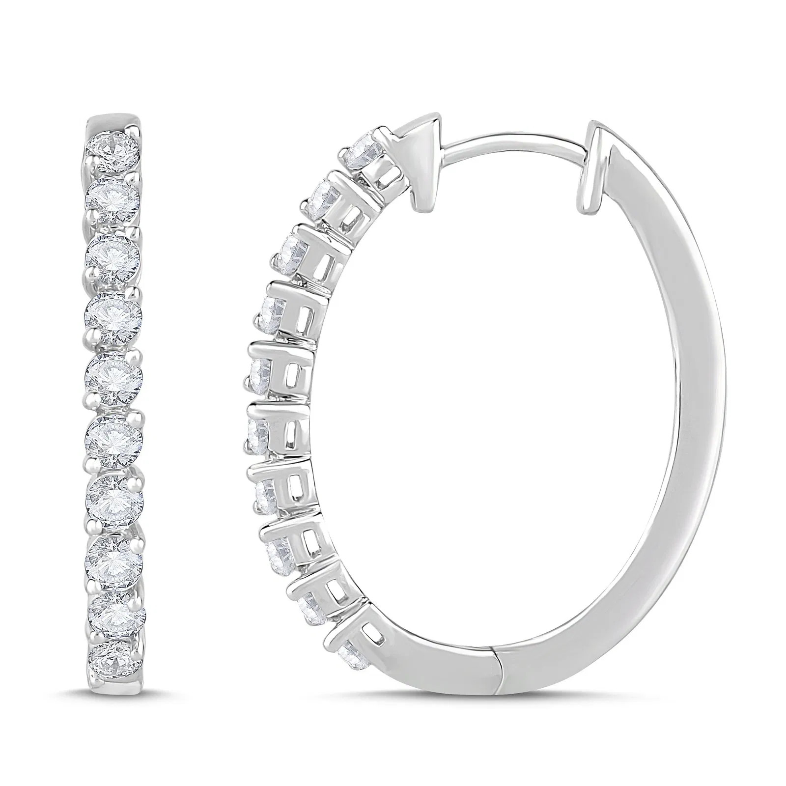 25mm Linear Hinged Hoop (1.00 ct.tw)