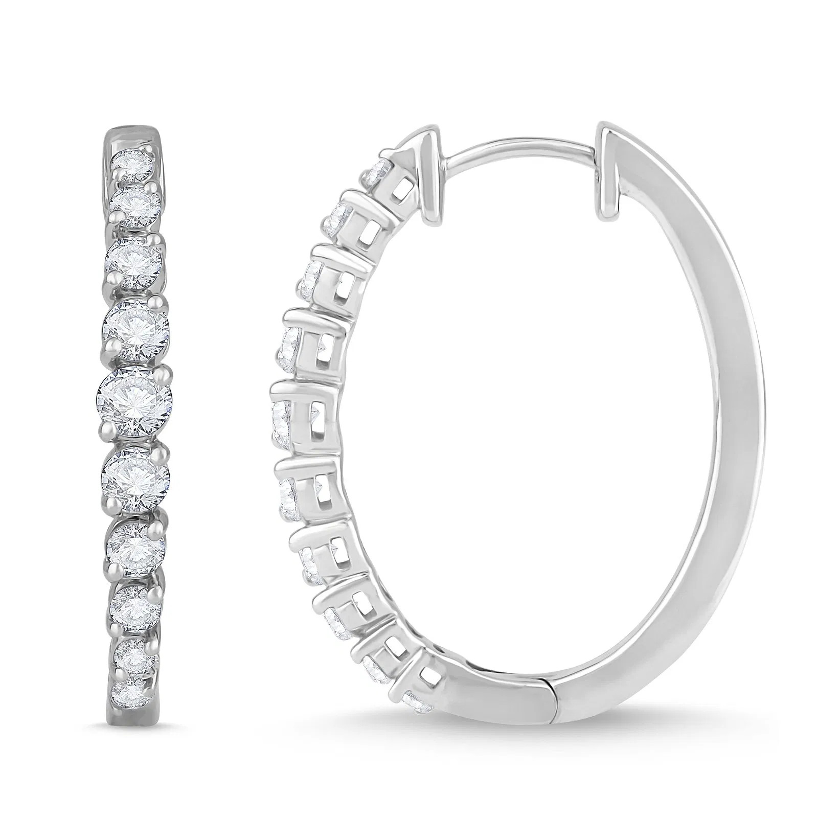 25mm Graduated Linear Hinged Hoop (1.00 ct.tw)