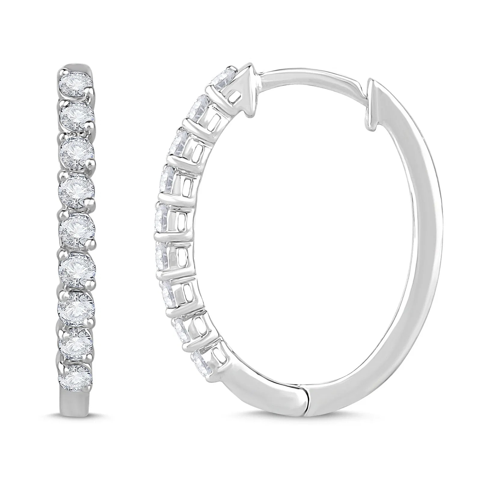 20mm Linear Hinged Hoop (0.50 ct.tw)