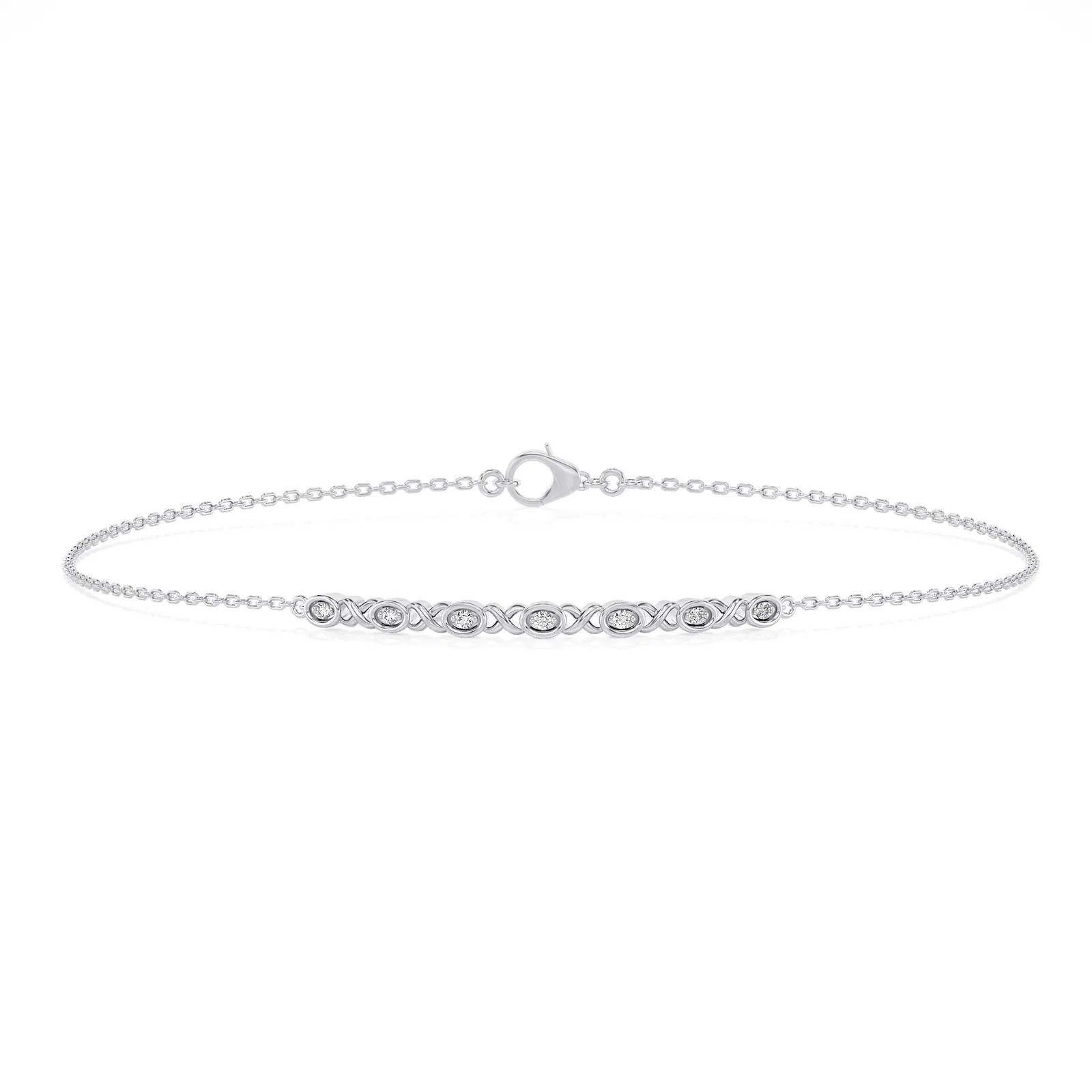 Lab Grown Diamond Charm Bracelet 0.15Ct 14K Gold (VS, F-G)