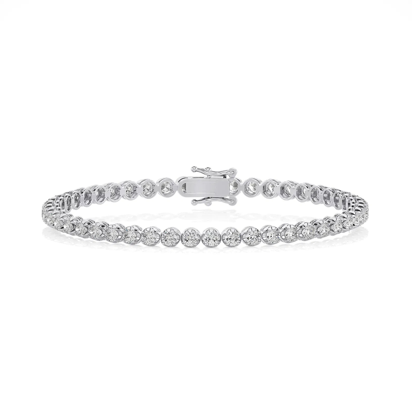 Lab Grown 3.0Ct Diamond Tennis Bracelet 14K Gold, VS Clarity, F-G Color