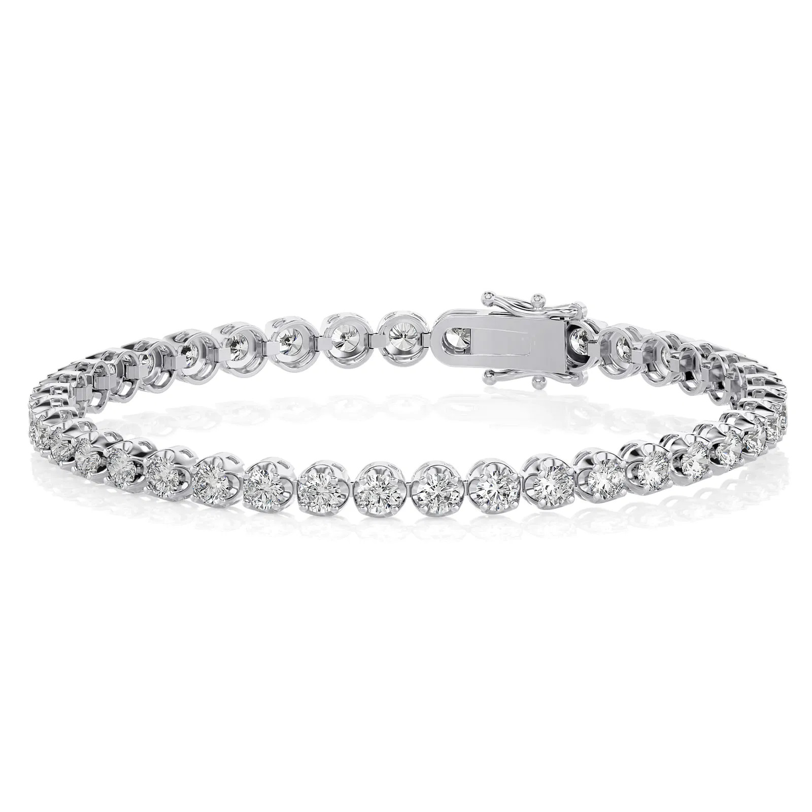 Lab Grown 7.0 Ct Diamond Tennis Bracelet 14K Gold, VS Clarity, FG Color
