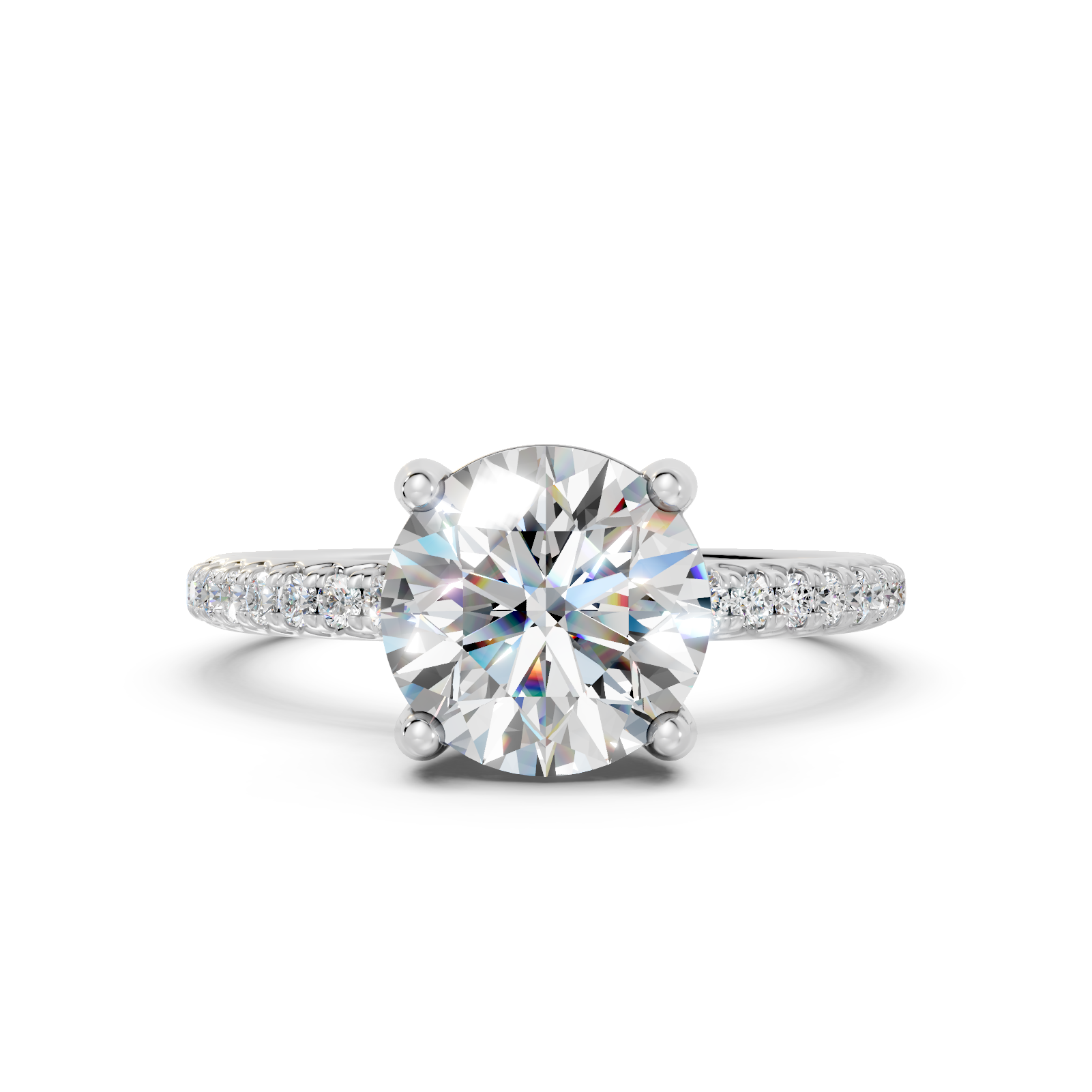 Round Brilliant Hidden Halo Engagement Ring (2.3 cttw)