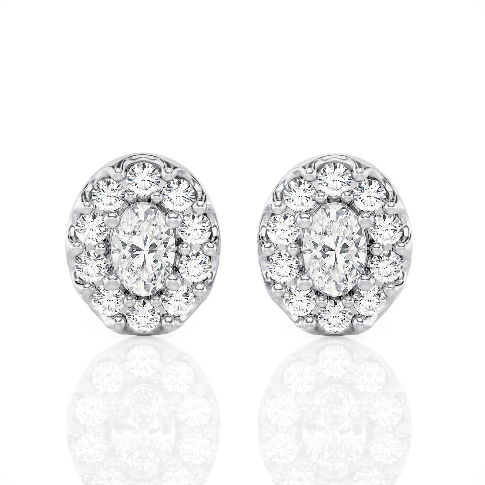 Oval Halo Stud Earrings (1.00 ct.tw.)