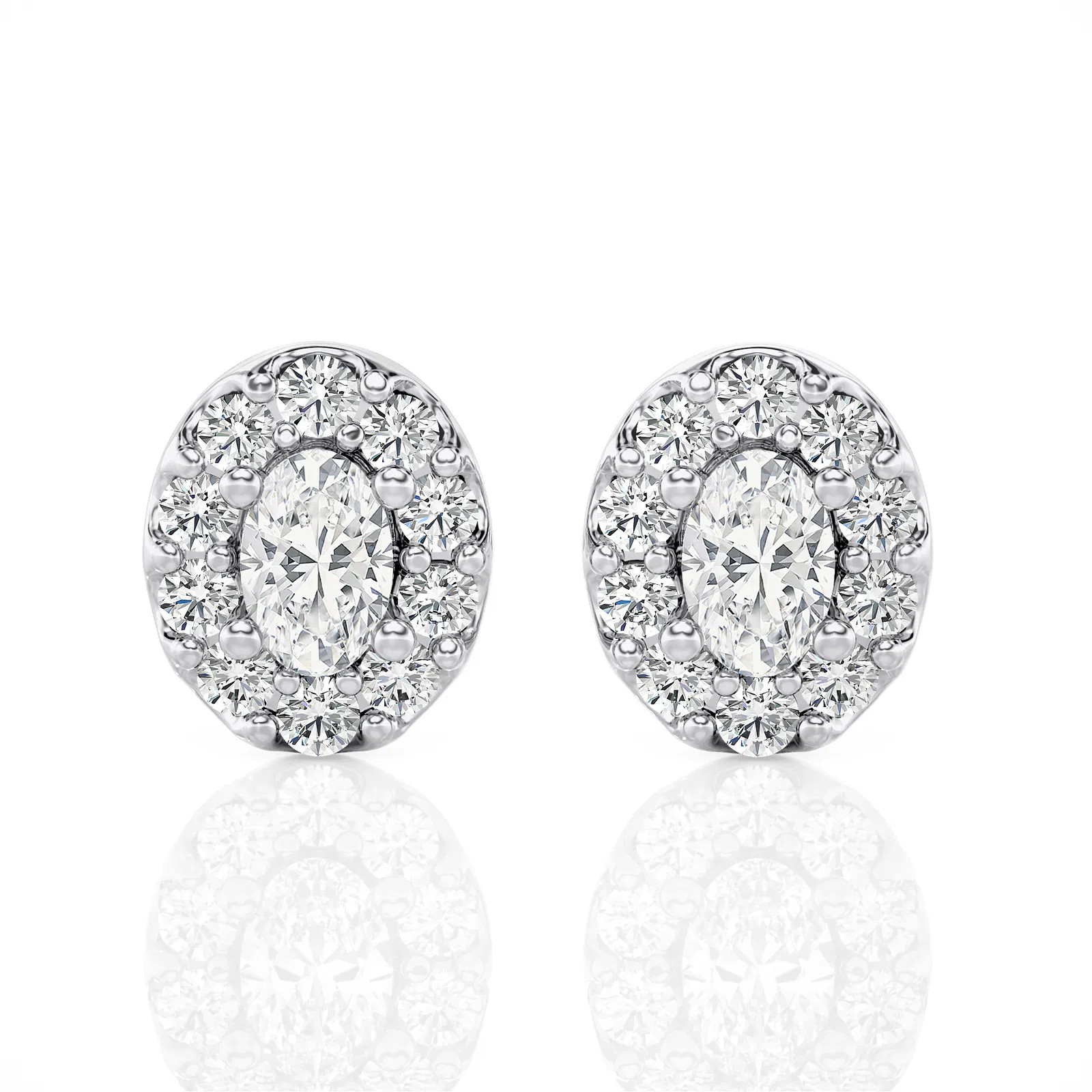 Oval Halo Stud Earrings (2.00 ct.tw.)