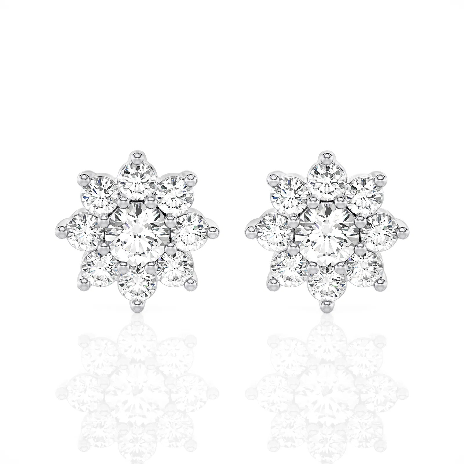 Floral Design Halo Studs Earrings (1.00 ct.tw.)