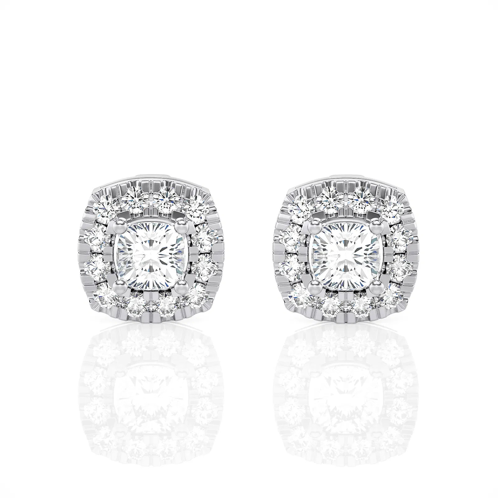Cushion Halo Stud Earrings (2.00 ct.tw.)
