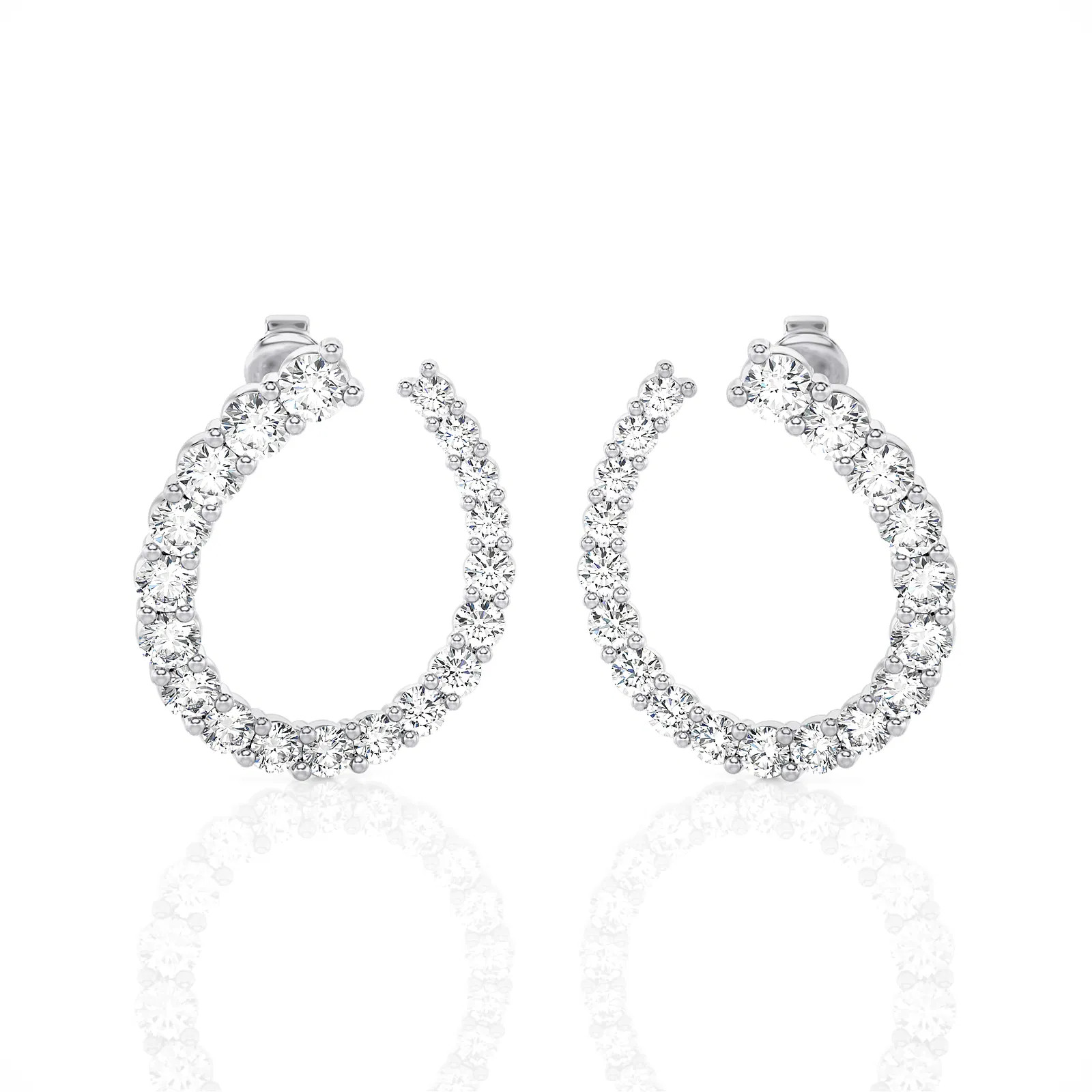 Curved & Open Hoops Earrings (2.00 ct.tw.)
