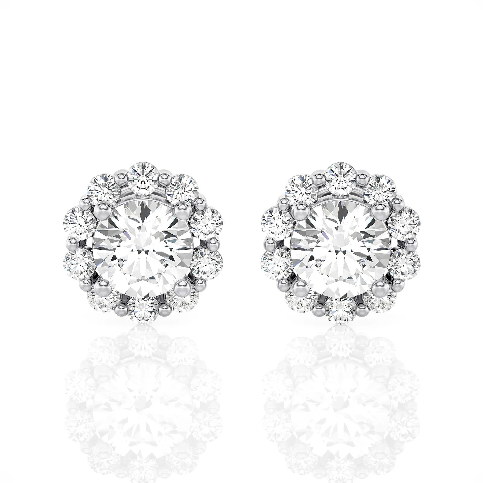 Round Halo Stud Earrings (1.00 ct.tw.)