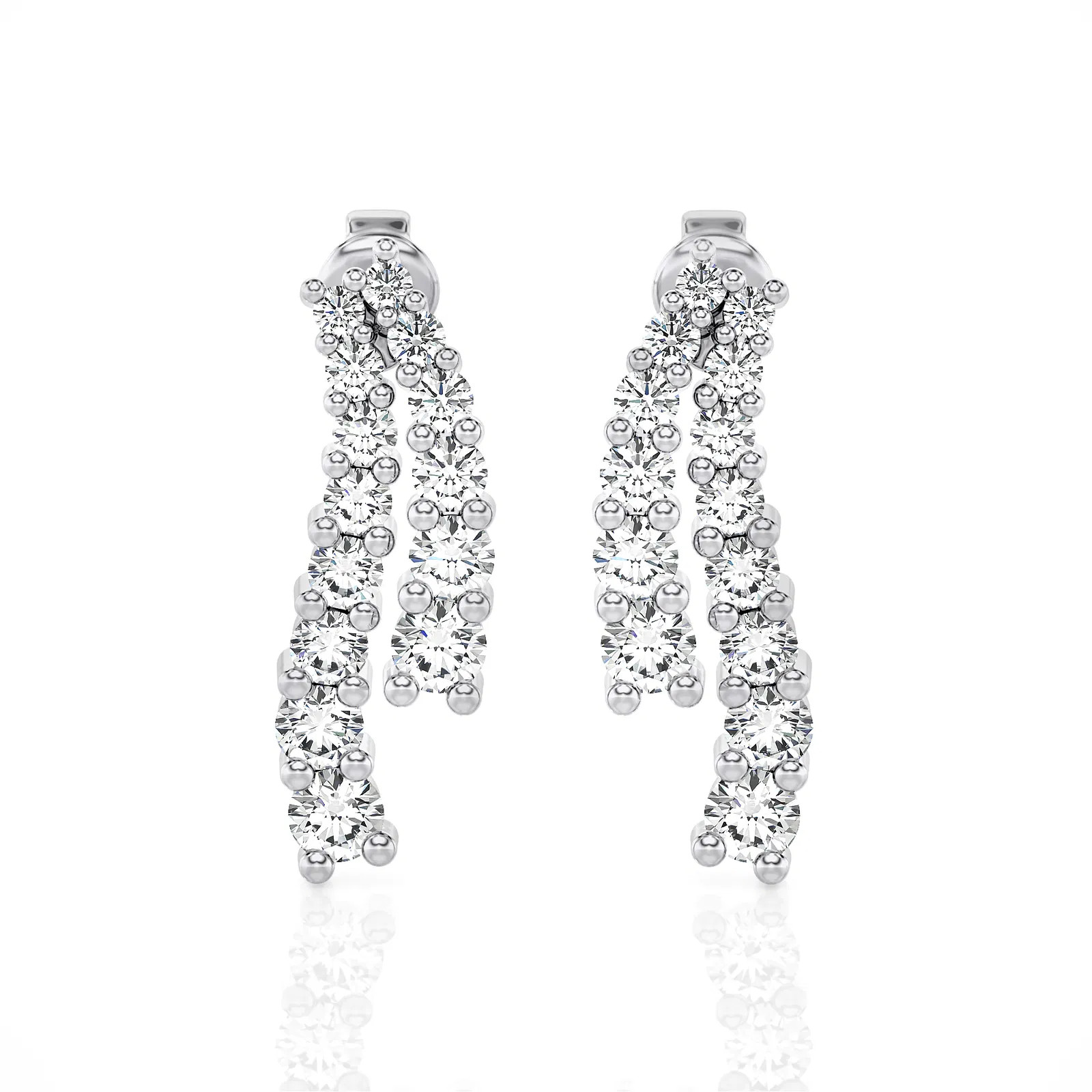 14K Gold Double Wavy Drop Earrings (1.25 ct.tw.)