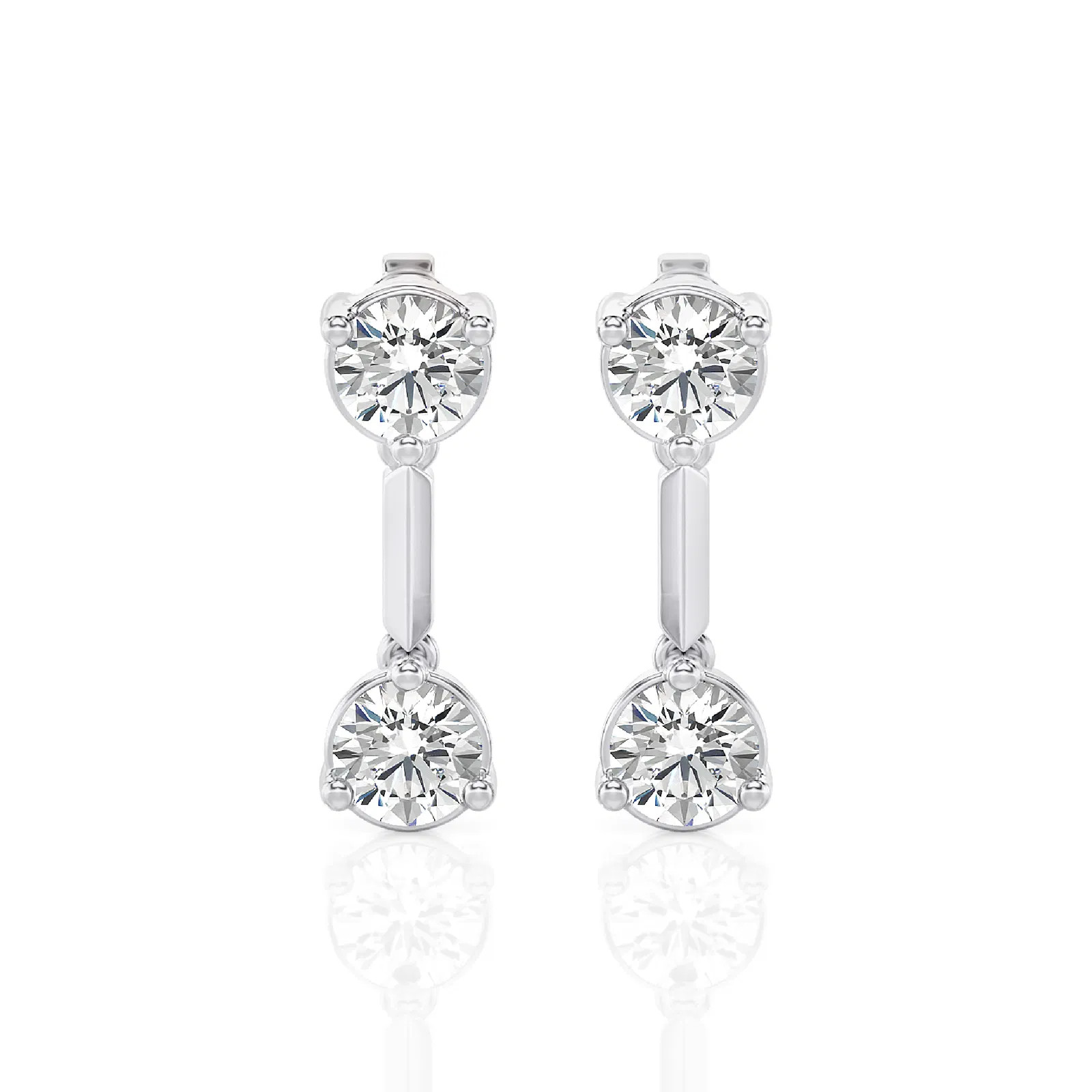 Gold Double Take Round Drop Earrings (1.00 ct.tw.)