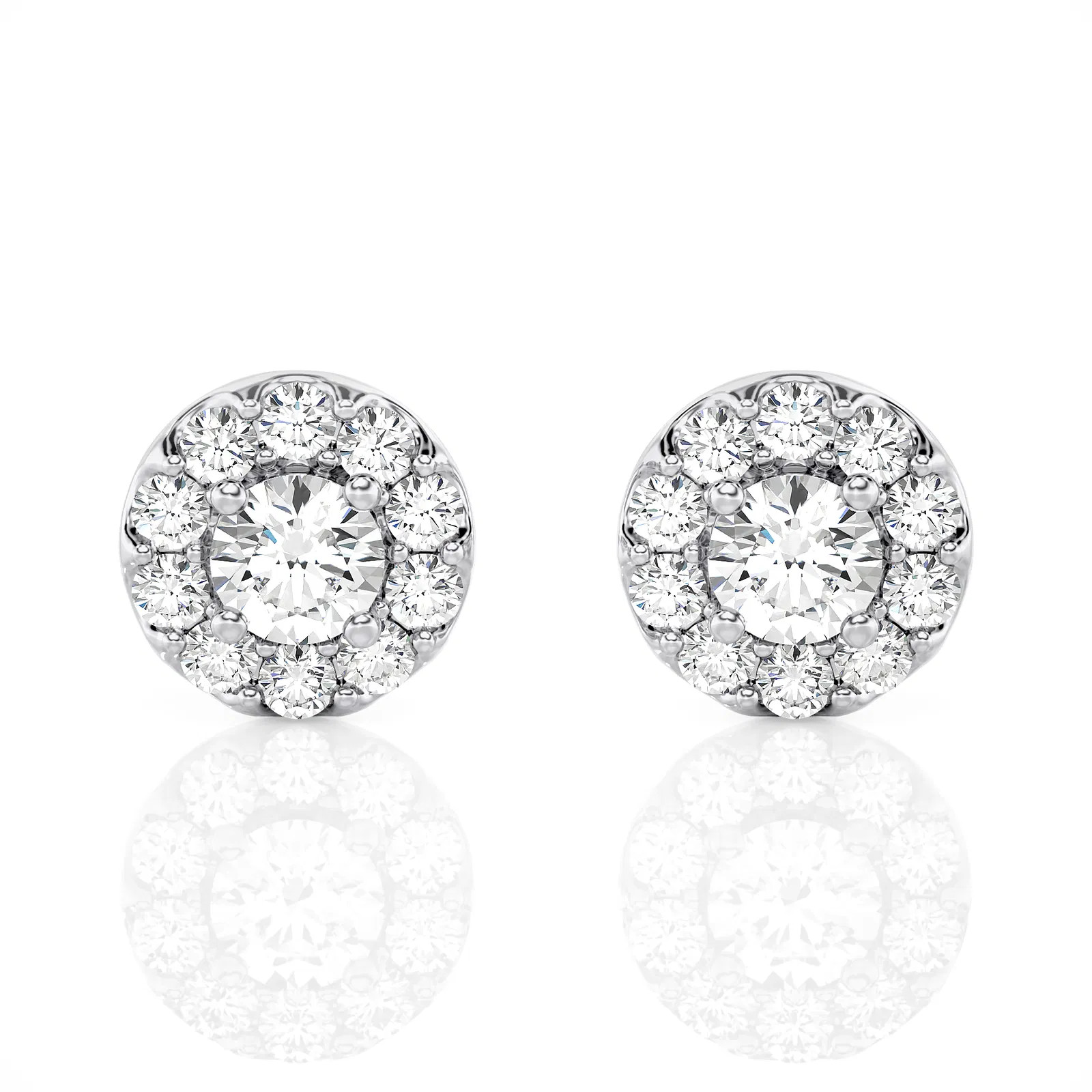 1st Round Halo Stud Earrings (1.00 ct.tw.)