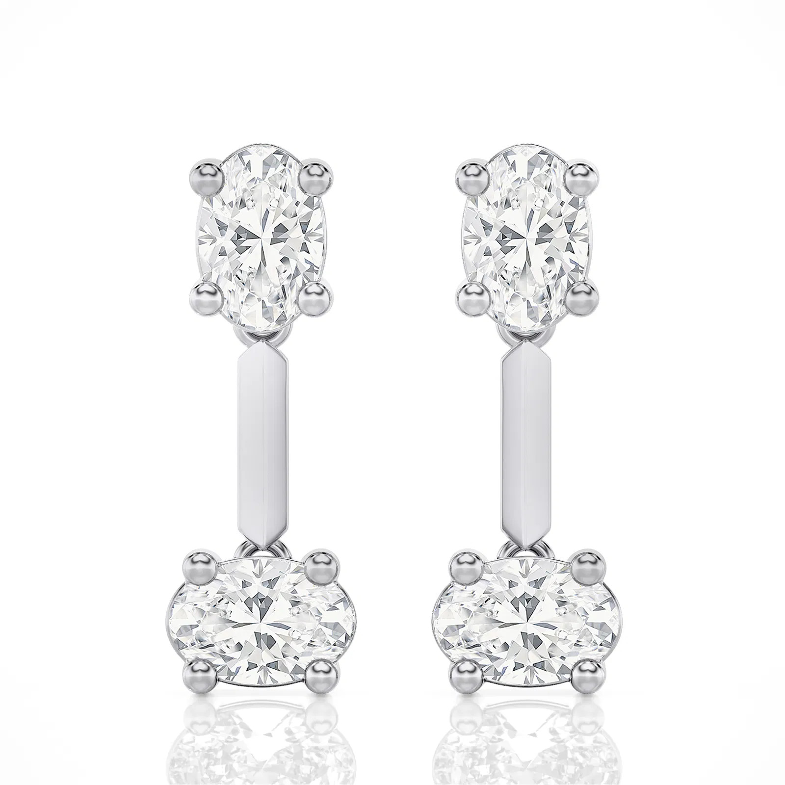 Rose Gold Double Take Oval Drop Earrings (1.00 ct.tw.)