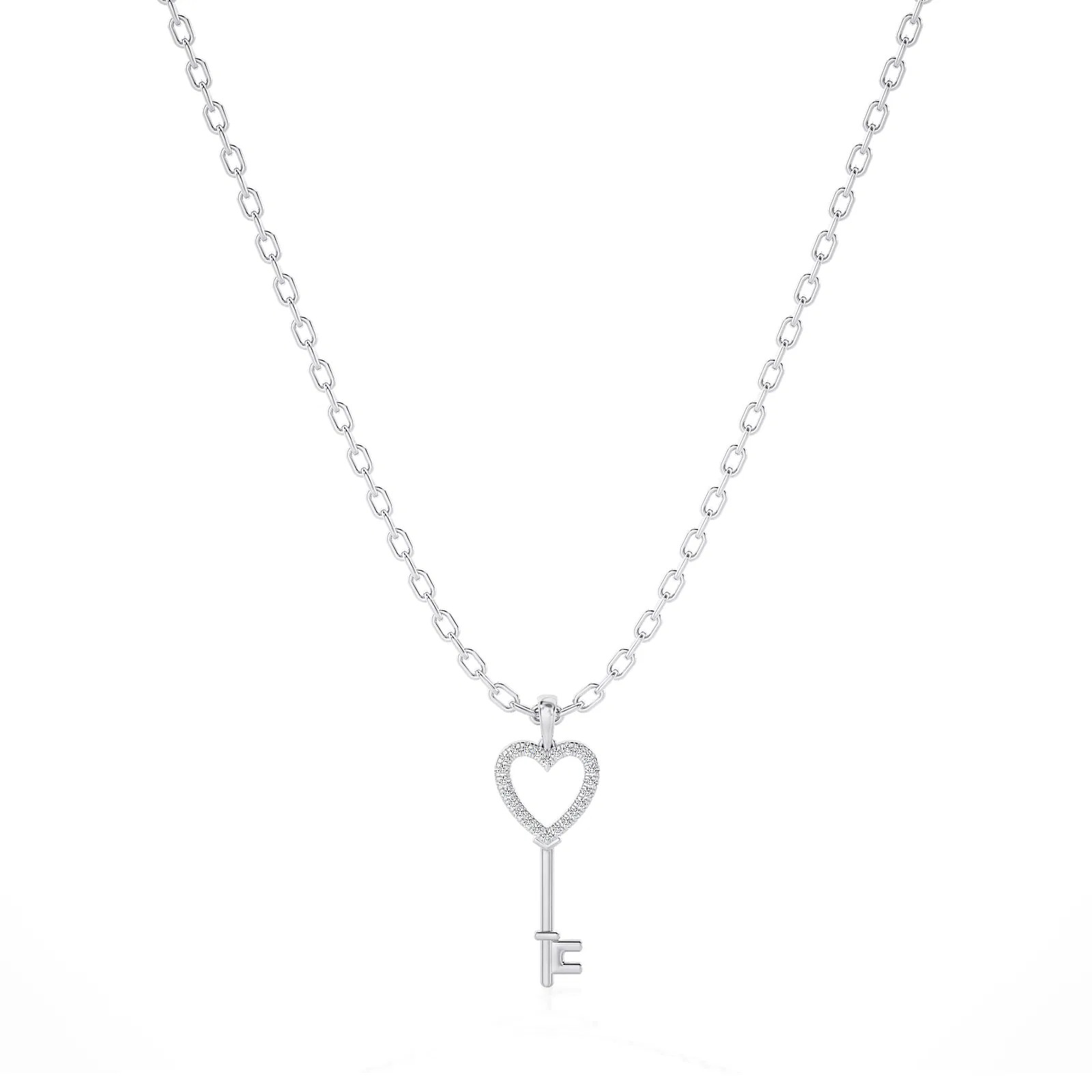 Lab Grown 0.17Ct Diamond Heart Pendant Necklace 14K Gold (VS, F-G)