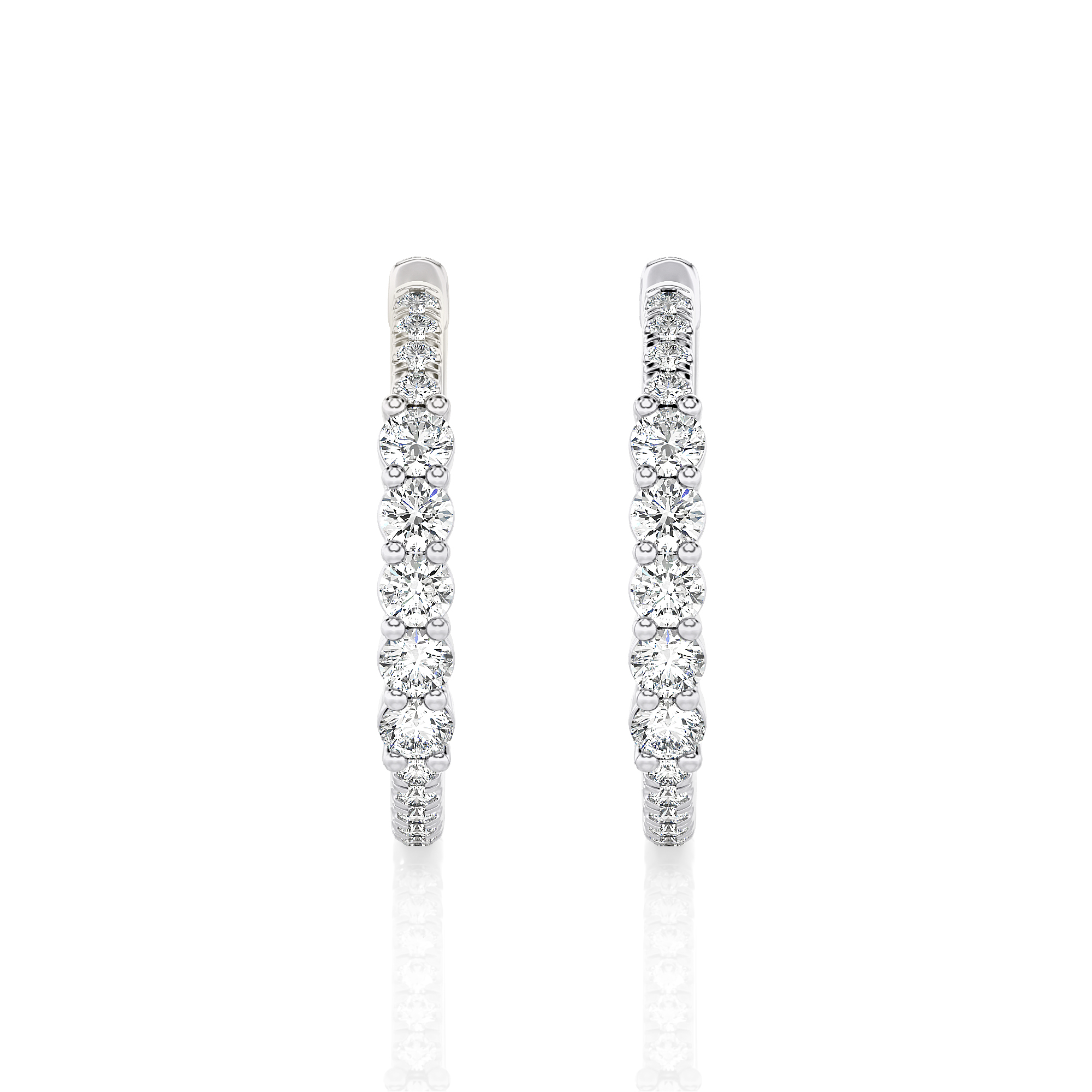 Lab Grown 1.0 Ct Diamond Hoop Earrings In 14K Gold, VS Clarity, F Color