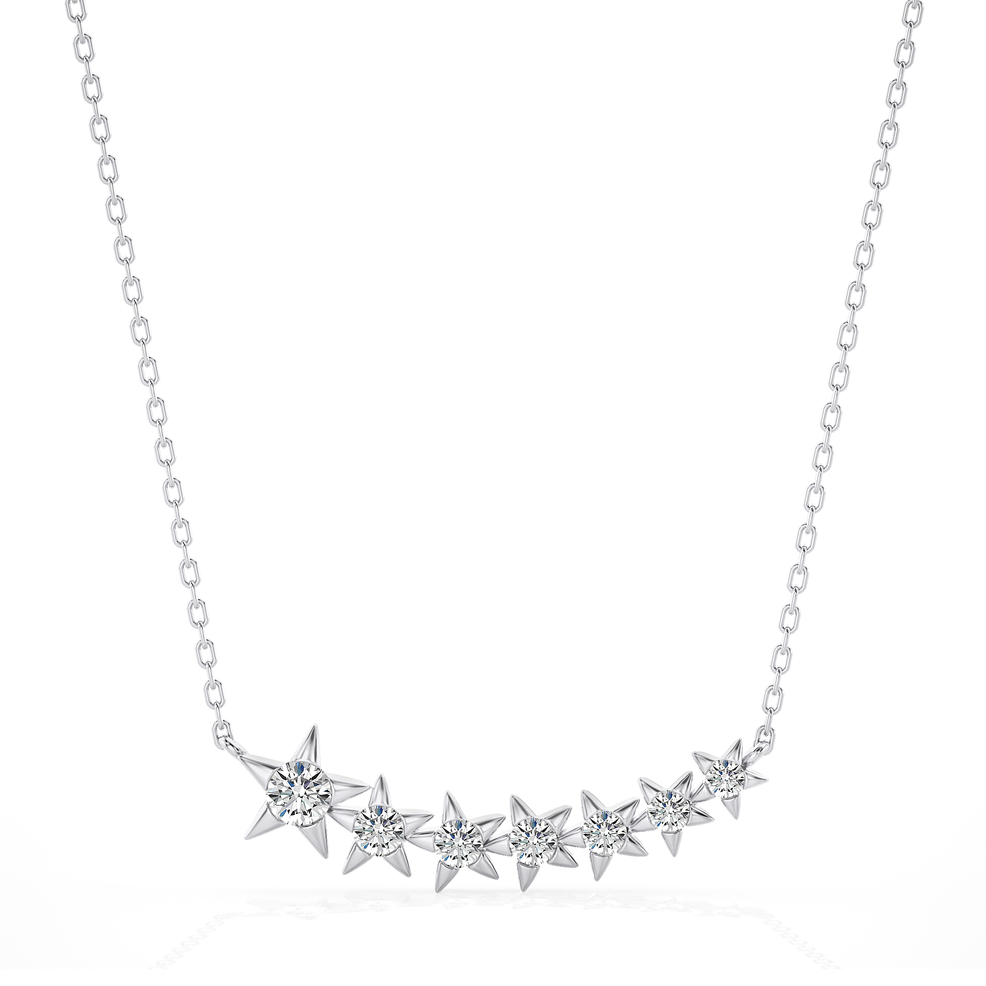 Lab Grown 0.25Ct Diamond Star Necklace 14K Gold (VS Clarity, F Color)