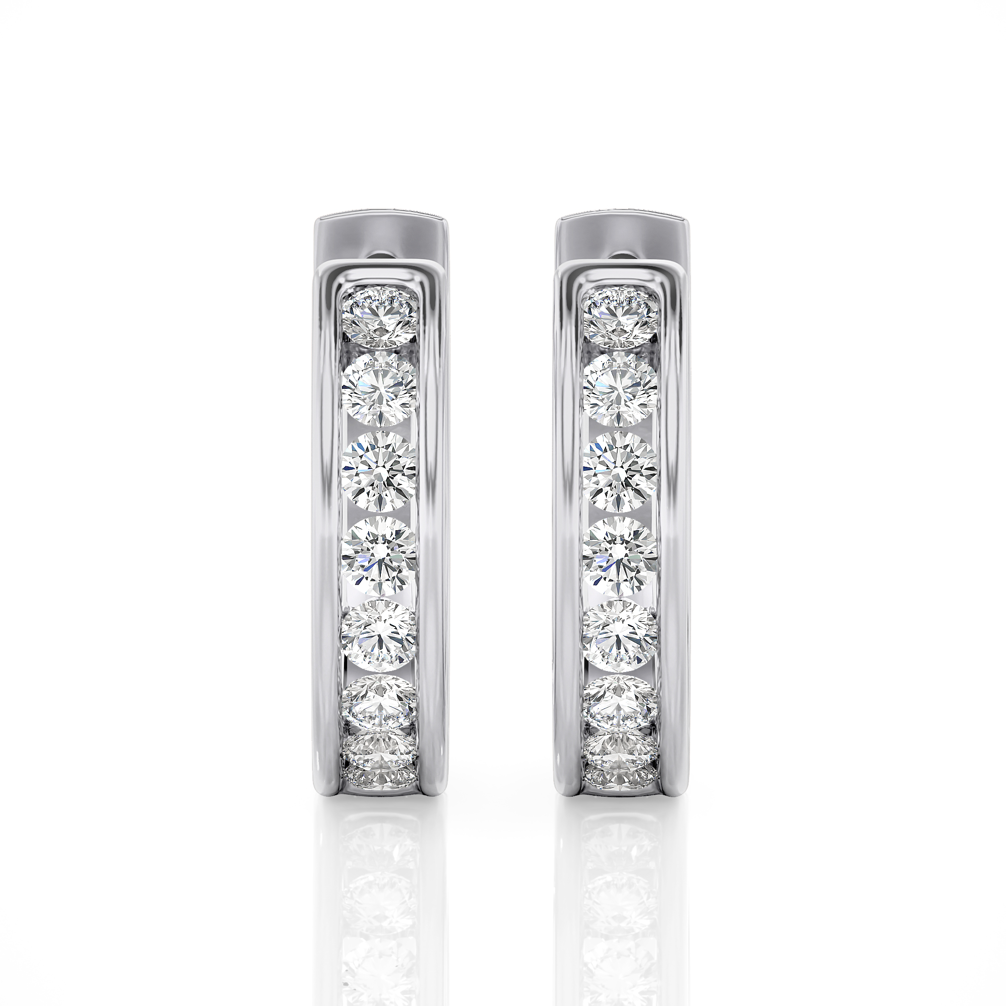 Lab Grown 1.0 Ct Diamond Hoop Earrings In 14K Gold, VS Clarity F Color
