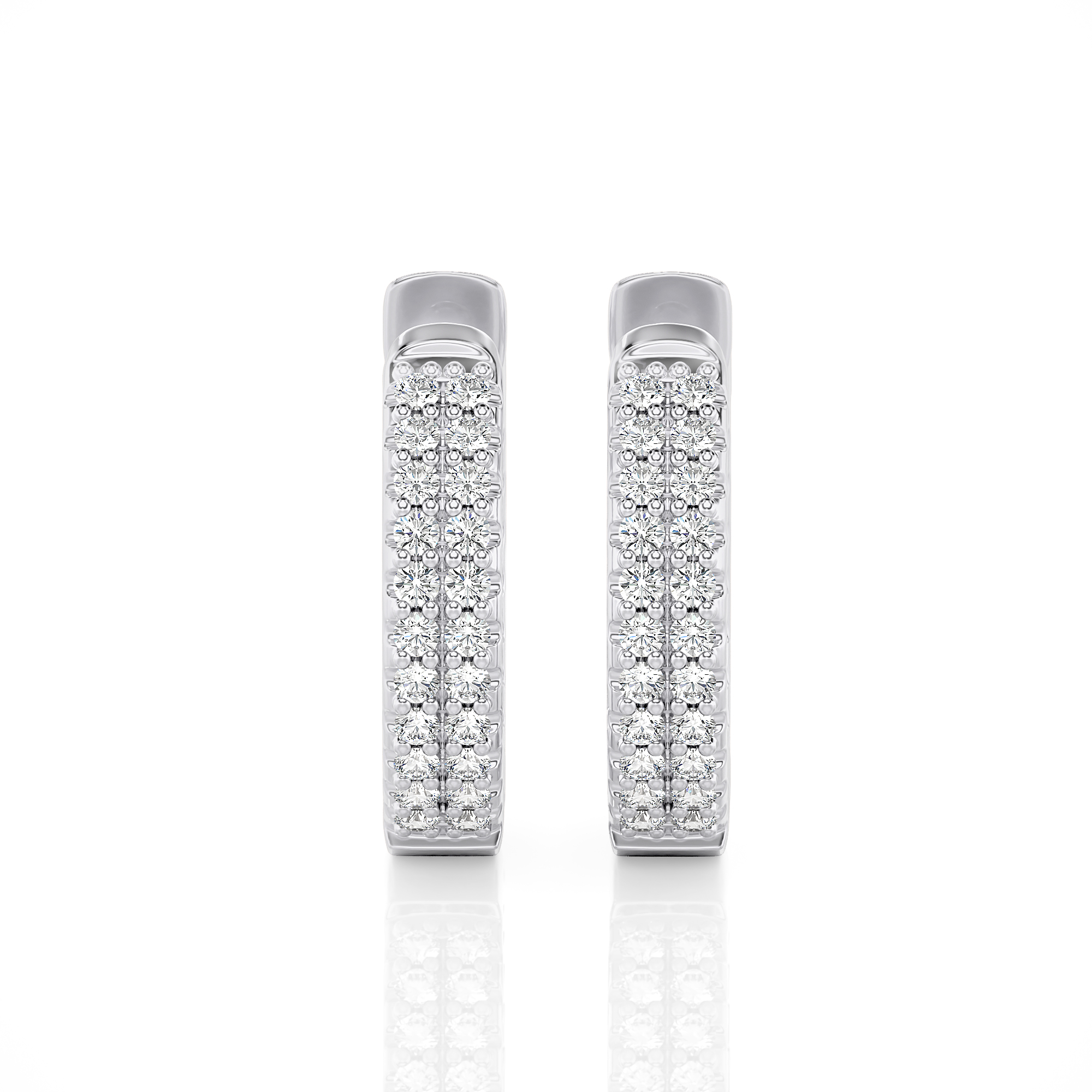Lab Grown 0.38 Ct Diamond Hoop Earrings In 14K Gold, VS Clarity, F Color