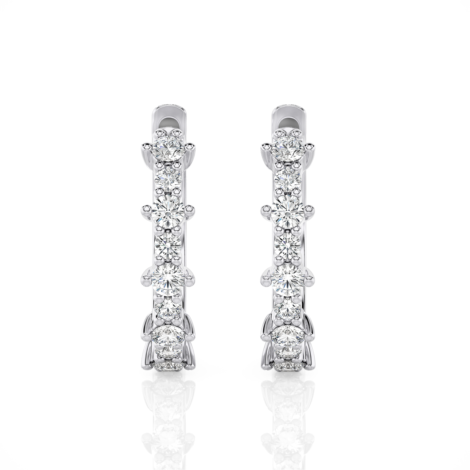 Lab Grown 0.5 Ct Diamond Hoop Earrings In 14K Gold, VS Clarity F- Color